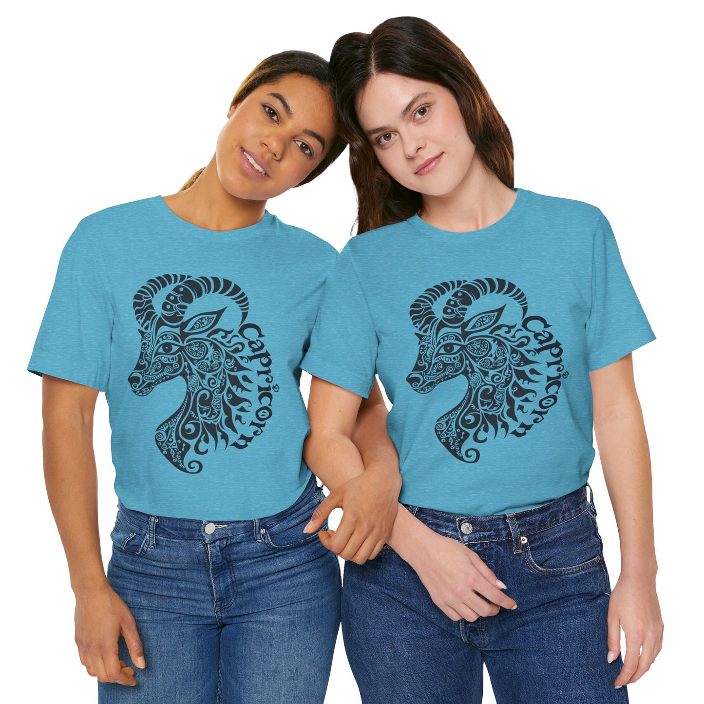 Capricorn with black graphic Unisex Jersey Short Sleeve Tee