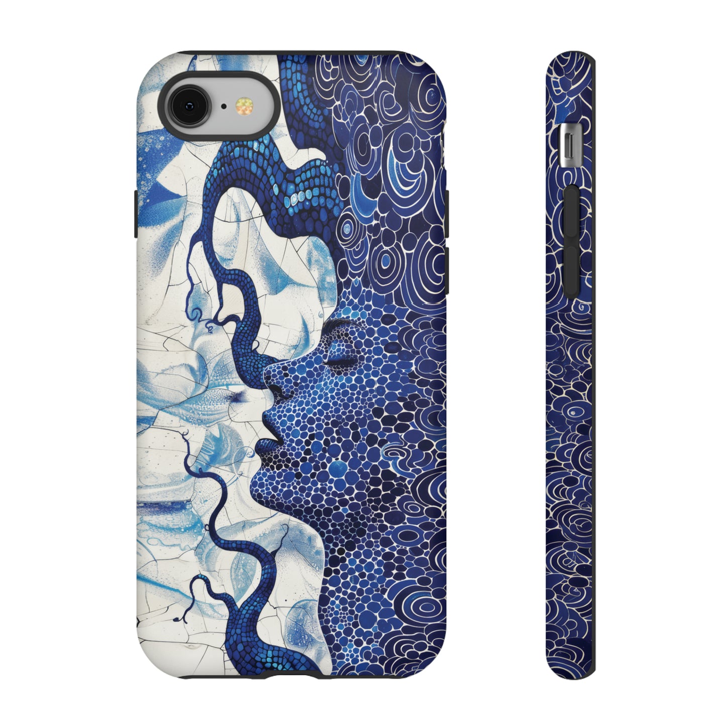 Phone Case, blue woman Artistic design, Tough Case, Colorful whimsical fantasy design, iPhone 15, 14, 13, 12, 11, Samsung, Pixel