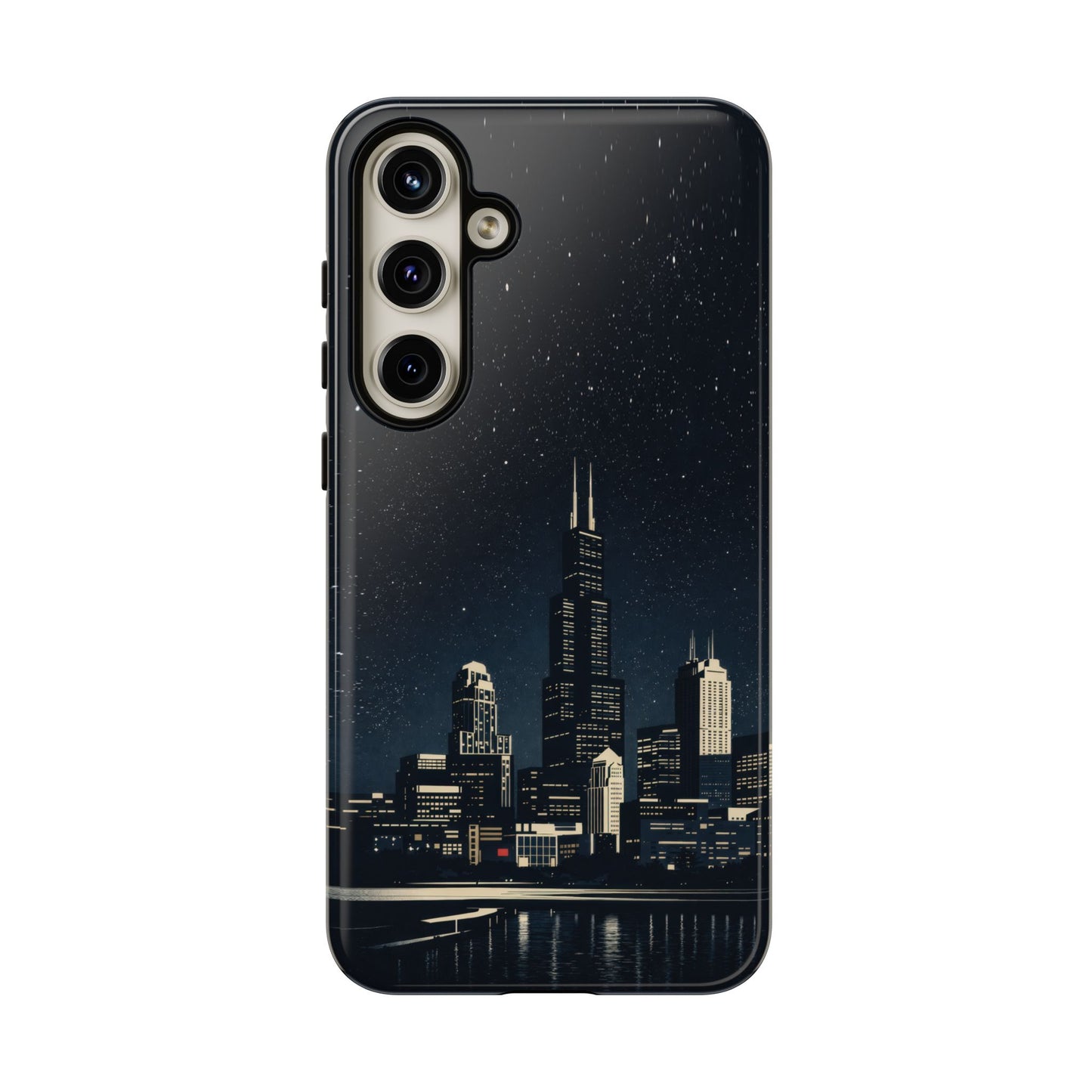 Chicago City Skyline Tough Phone Case – Nighttime Chicago Skyscraper Design