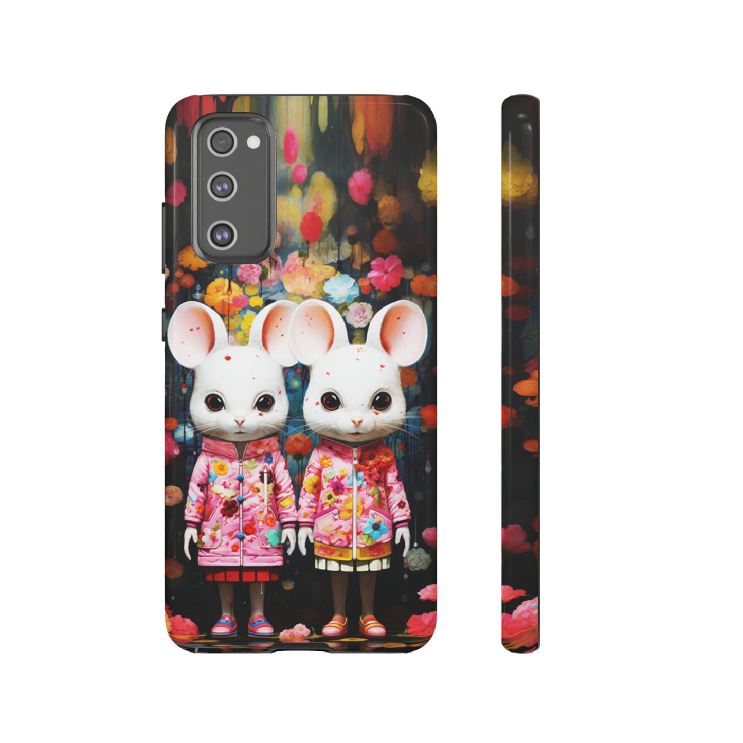 Two mice and flowers Tough Cases