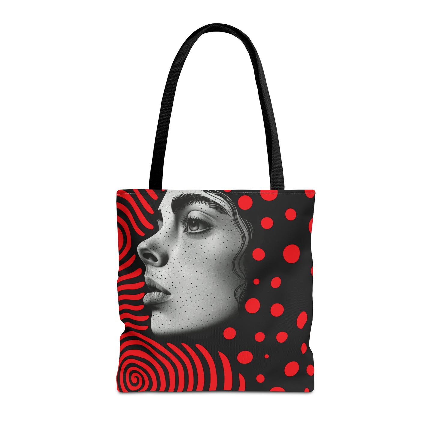 Red swirl Tote Bag in 3 sizes