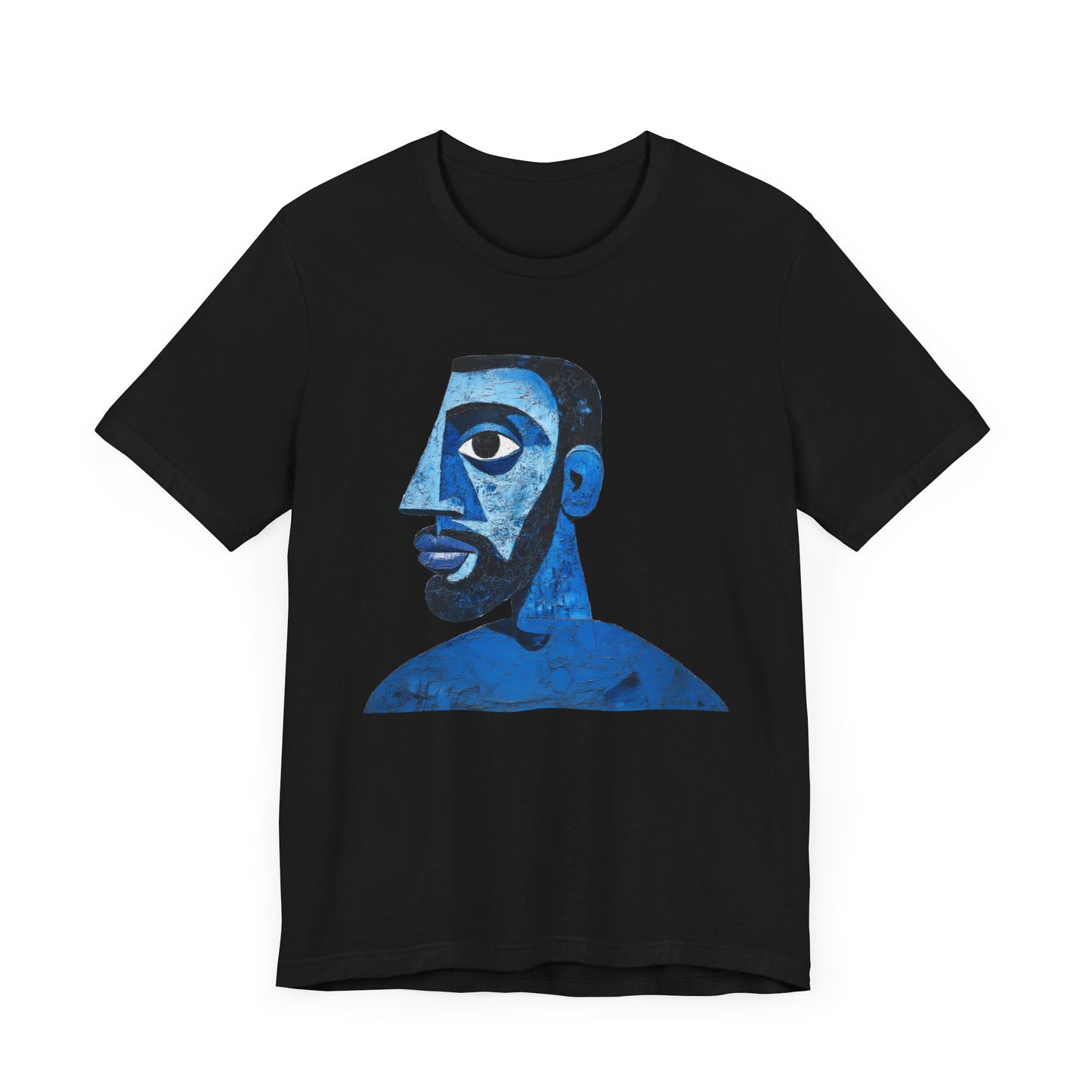 Abstract Artistic Blue Portrait Unisex Jersey Tee