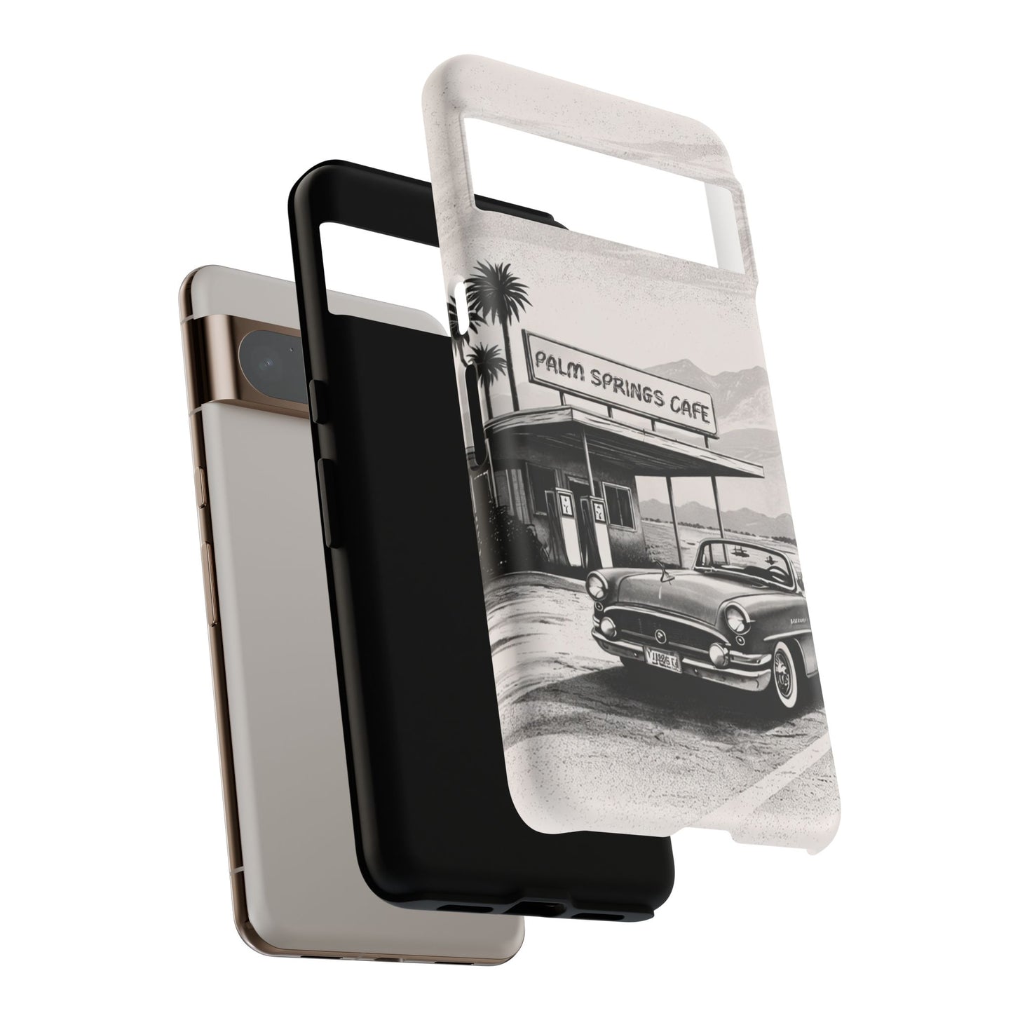 Vintage Palm Springs Cafe Phone Case – Retro Convertible Roadtrip Design