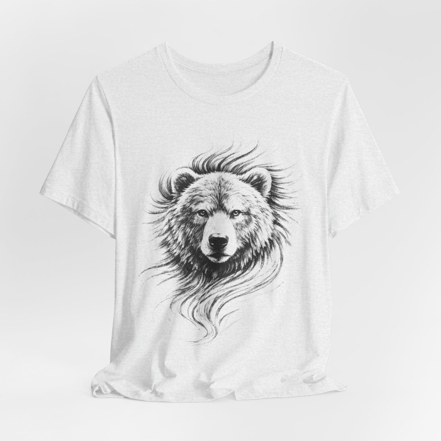 Bear Head Illustration T-Shirt | Hand-Drawn Wildlife Sketch