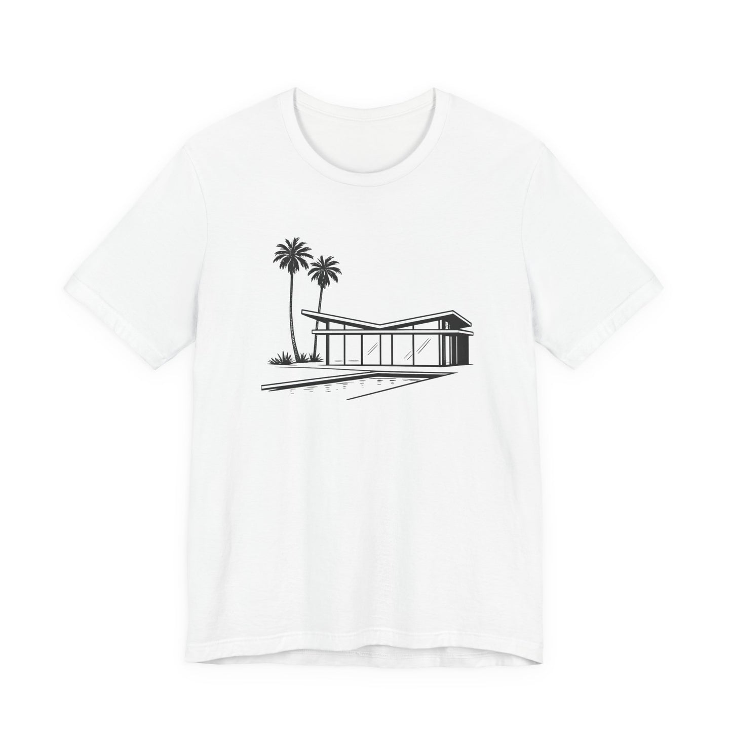 Mid-Century Modern House Tee Mid Century Icons series— Palm Tree Architectural Graphic Shirt, Mid Century modern, Palm Springs