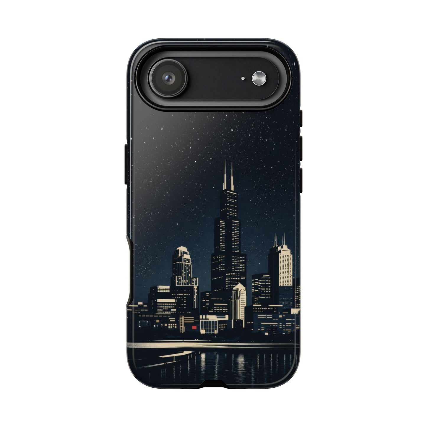 Chicago City Skyline Tough Phone Case – Nighttime Chicago Skyscraper Design
