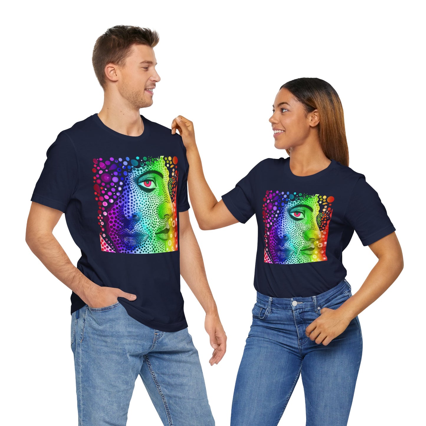 Two faced rainbow Unisex Jersey Short Sleeve Tee