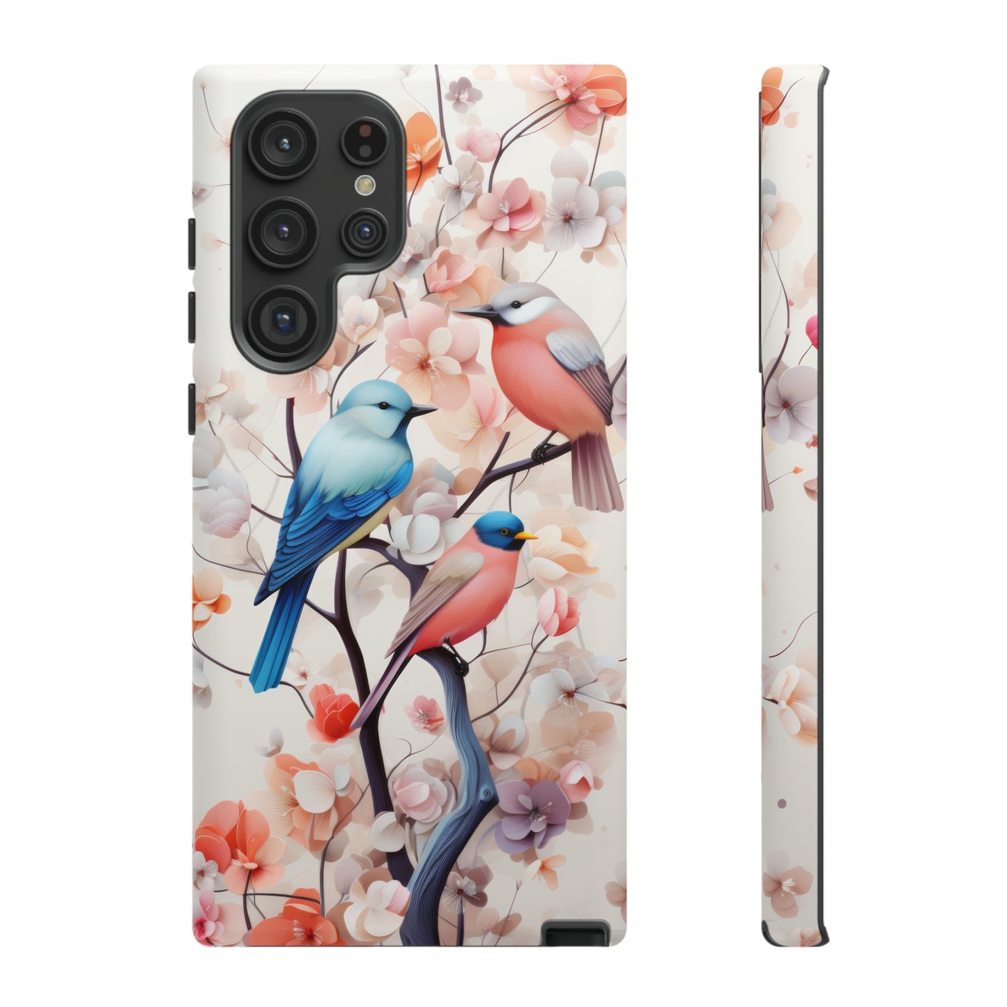 Three birds on a branch water color Tough Cases
