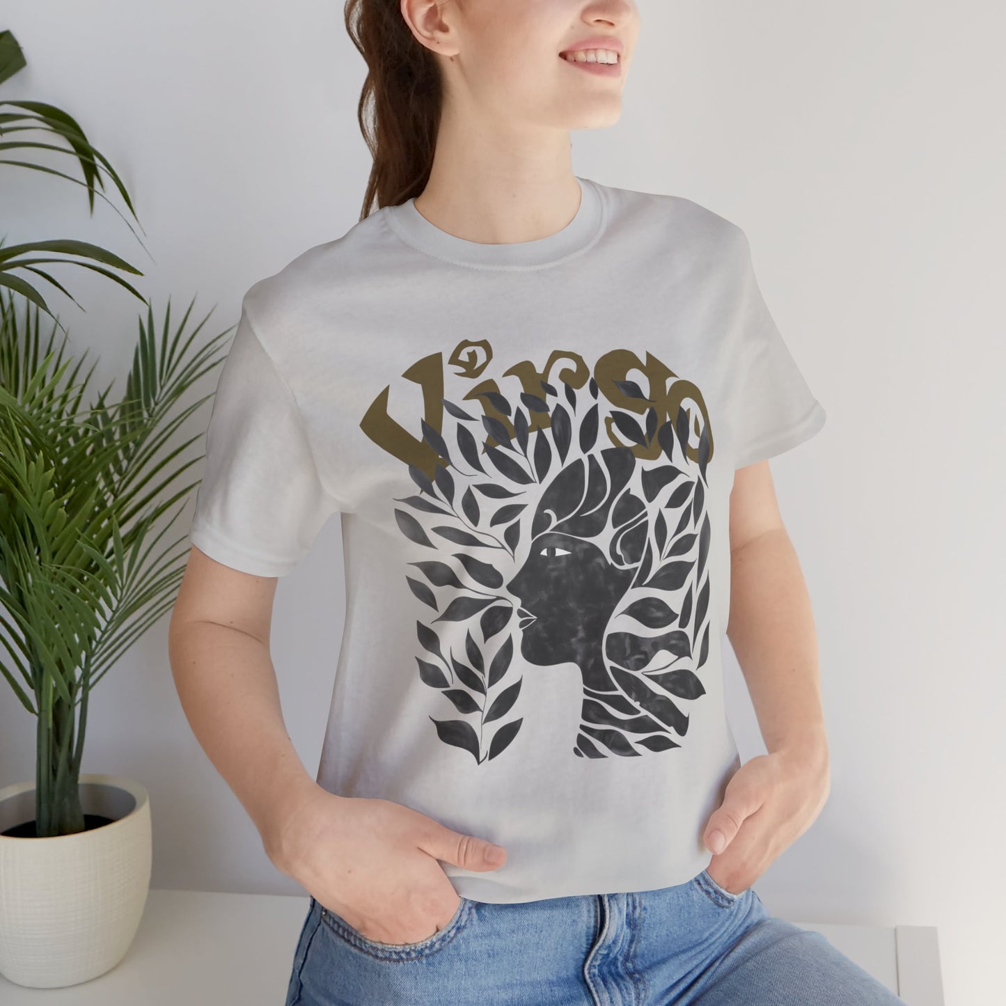 Virgo Black graphic Unisex Jersey Short Sleeve Tee