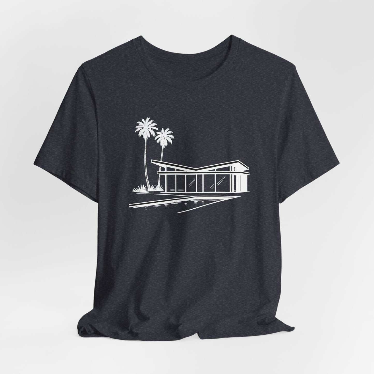 Mid-Century Modern House Tee Mid Century Icons series— Palm Tree Architectural Graphic Shirt, Mid Century modern, Palm Springs