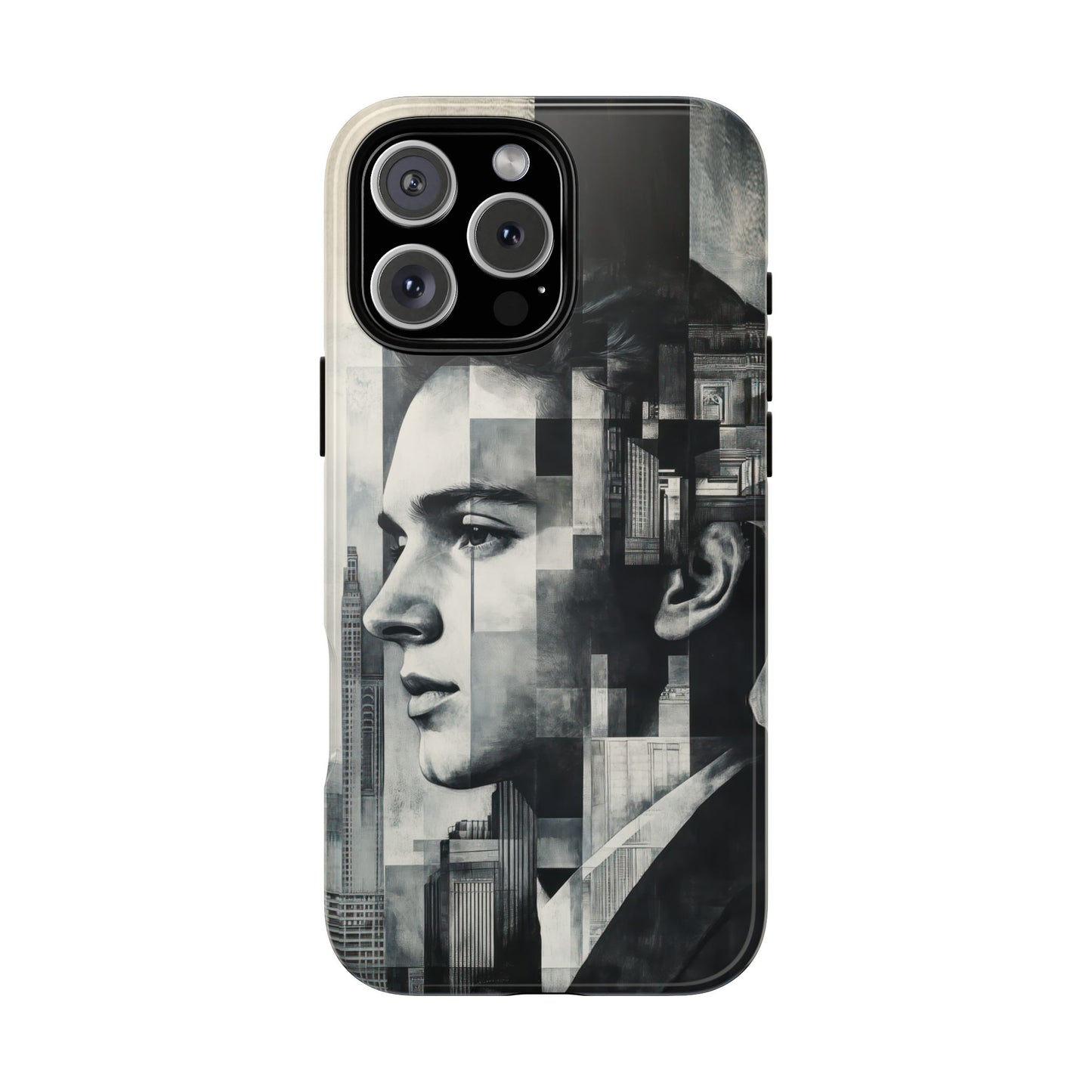 B&W deco Artistic Phone Case - Tough Cases Featuring Abstract Portrait Design
