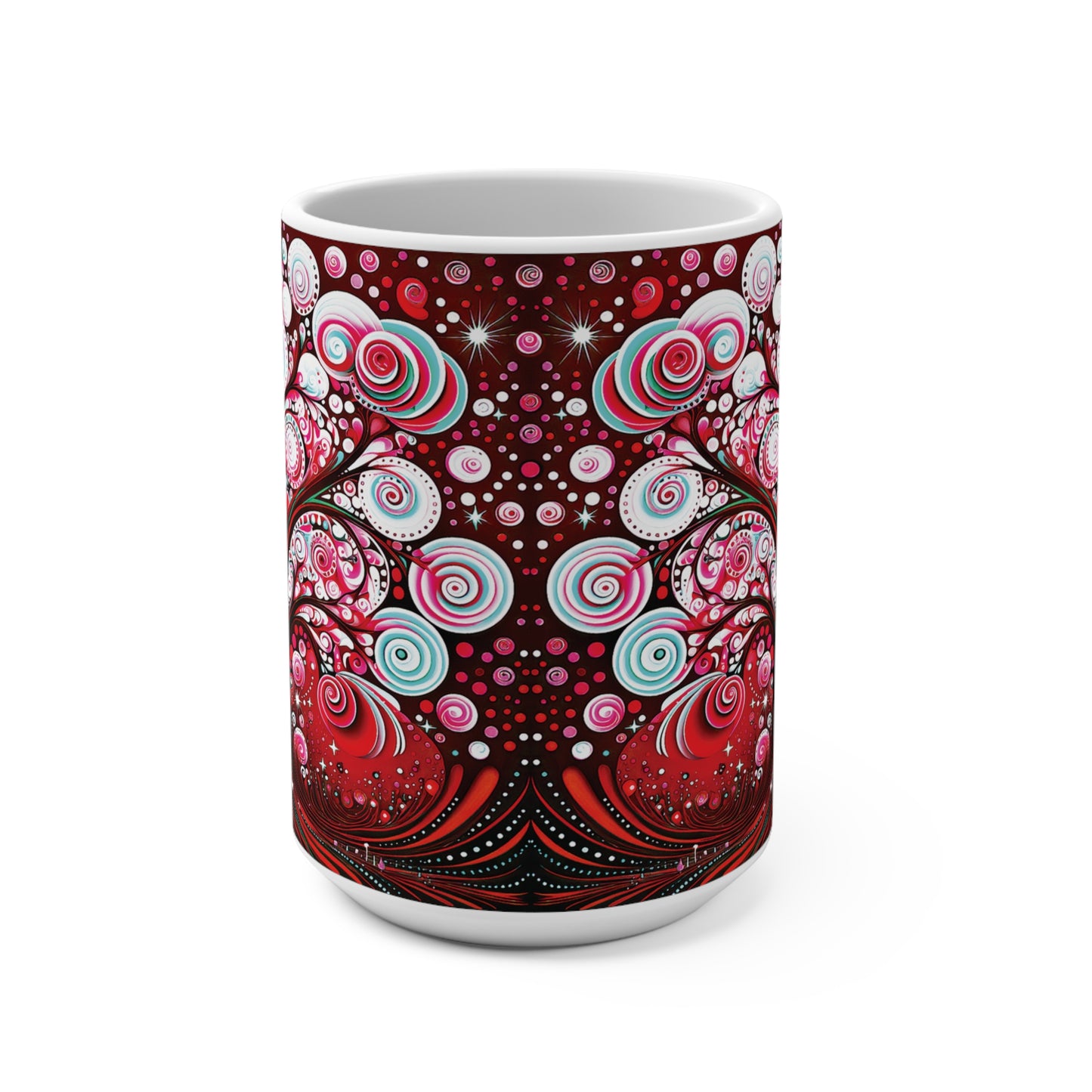 Mug 15oz Red Swirl Night