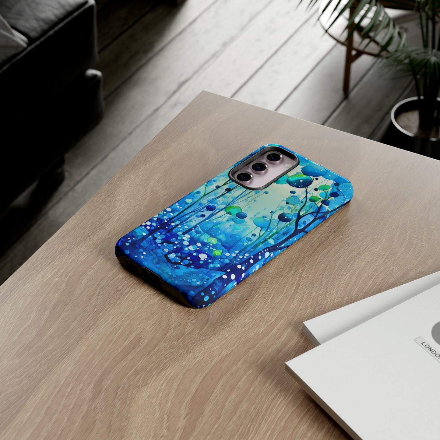 Blue fantasy forest Tough Cases