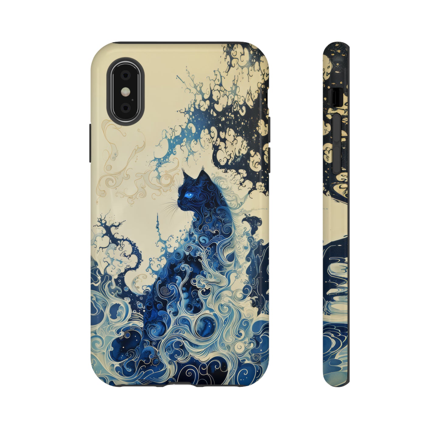 Black cat in smokeTough Cases