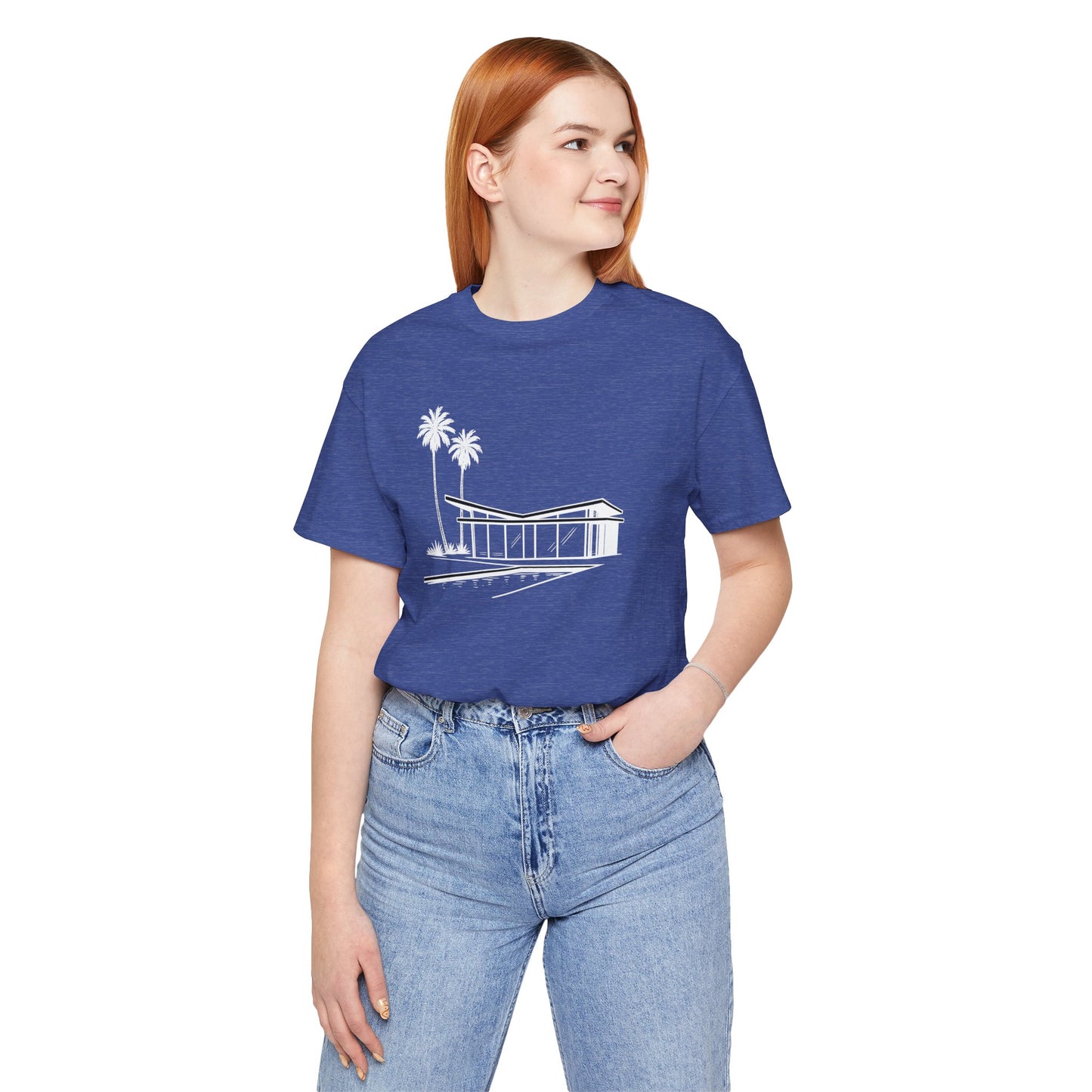Mid-Century Modern House Tee Mid Century Icons series— Palm Tree Architectural Graphic Shirt, Mid Century modern, Palm Springs