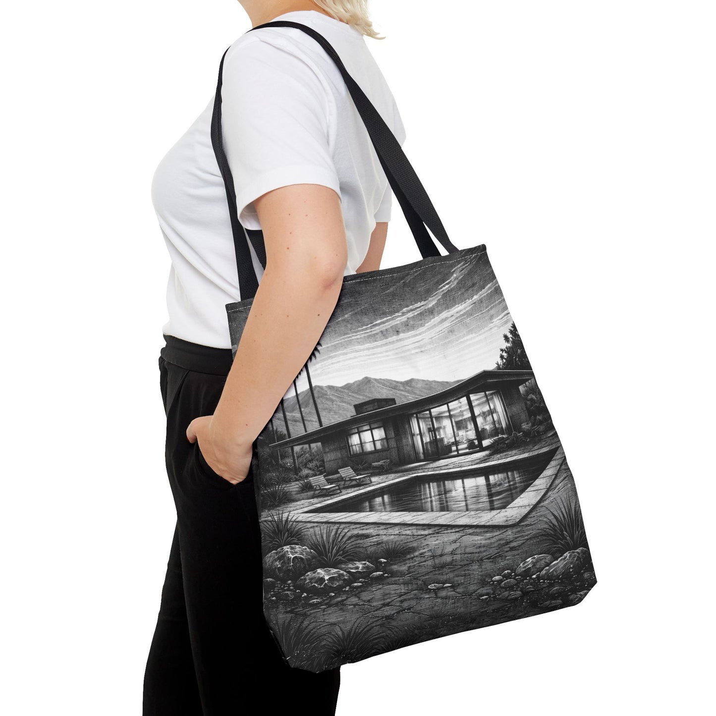 Midcentury Modern Palm Springs Pool House Tote, Palm Spring vintage vibe, midcentury modern tote