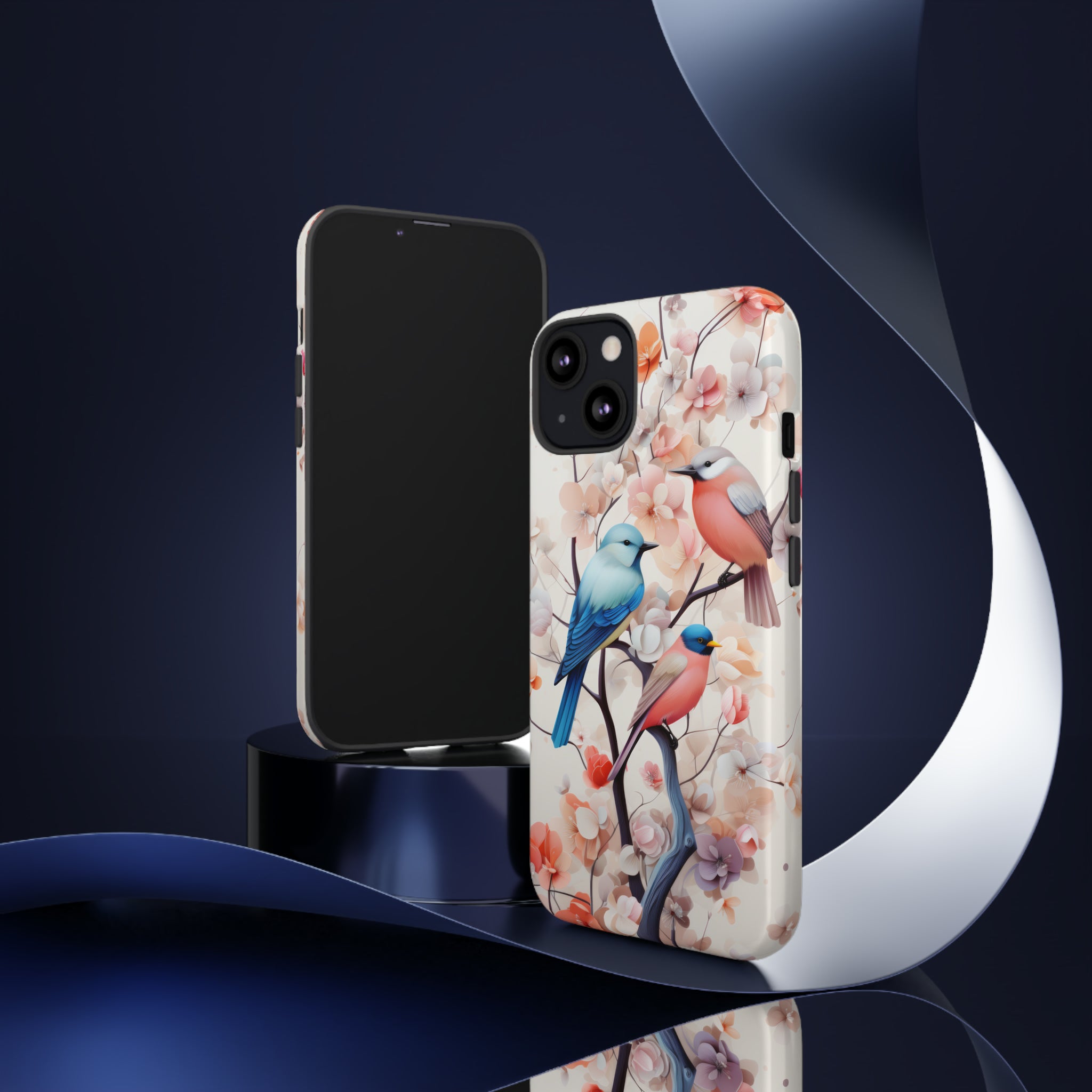 Three birds on a branch water color Tough Cases