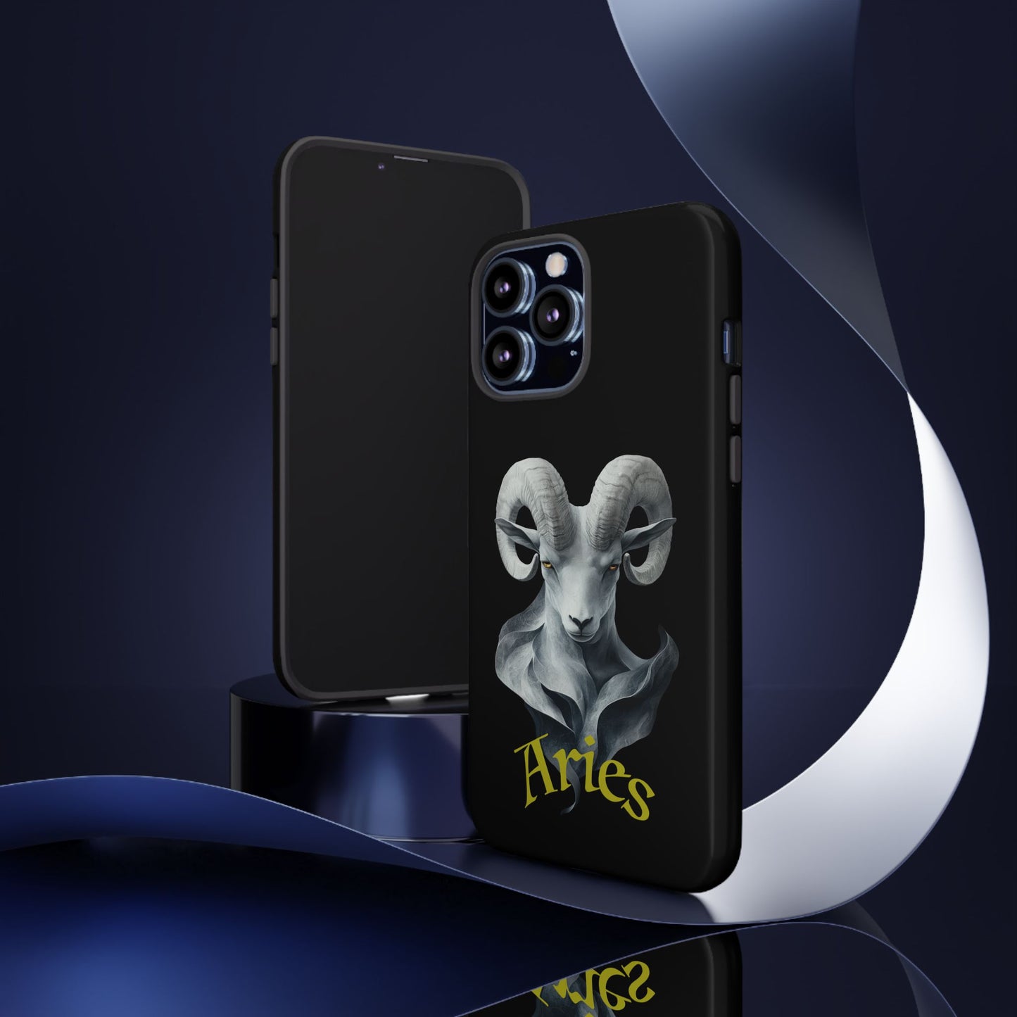 Aries Tough Phone Cases, Artistic Zodiac Phone Cases, premium-quality cases for iPhone, Samsung Galaxy, and Google Pixel devices