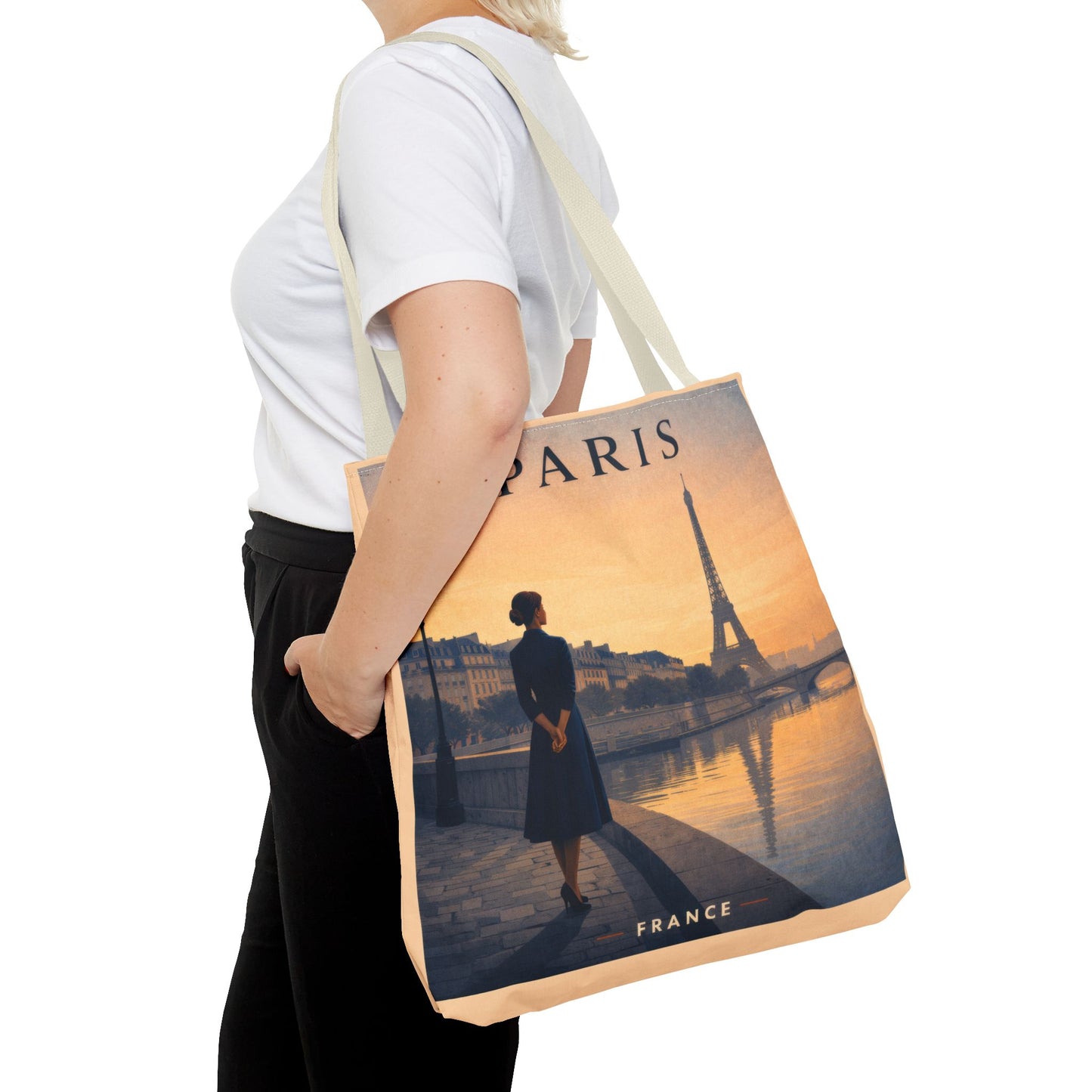 Paris Vintage Eiffel Tote Bag — Scenic Sunrise AOP Tote