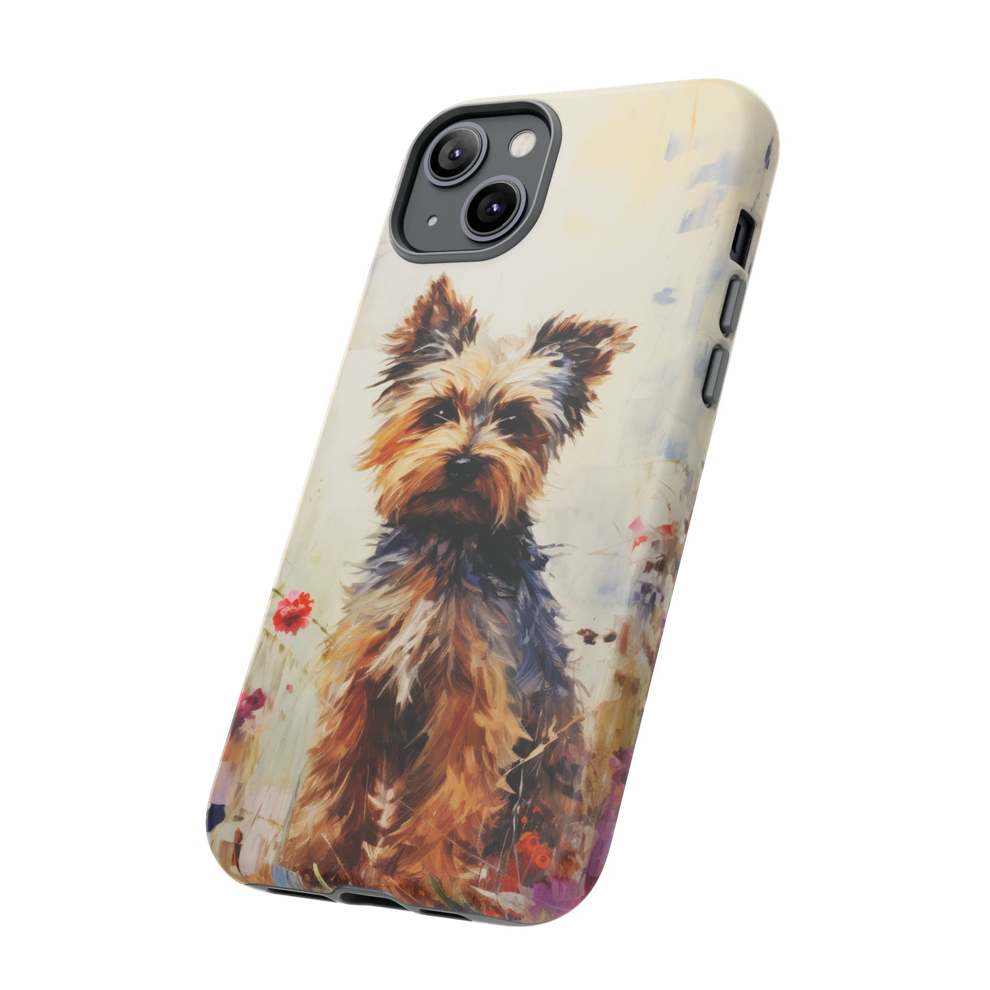 Yorkie in flowers Tough Cases