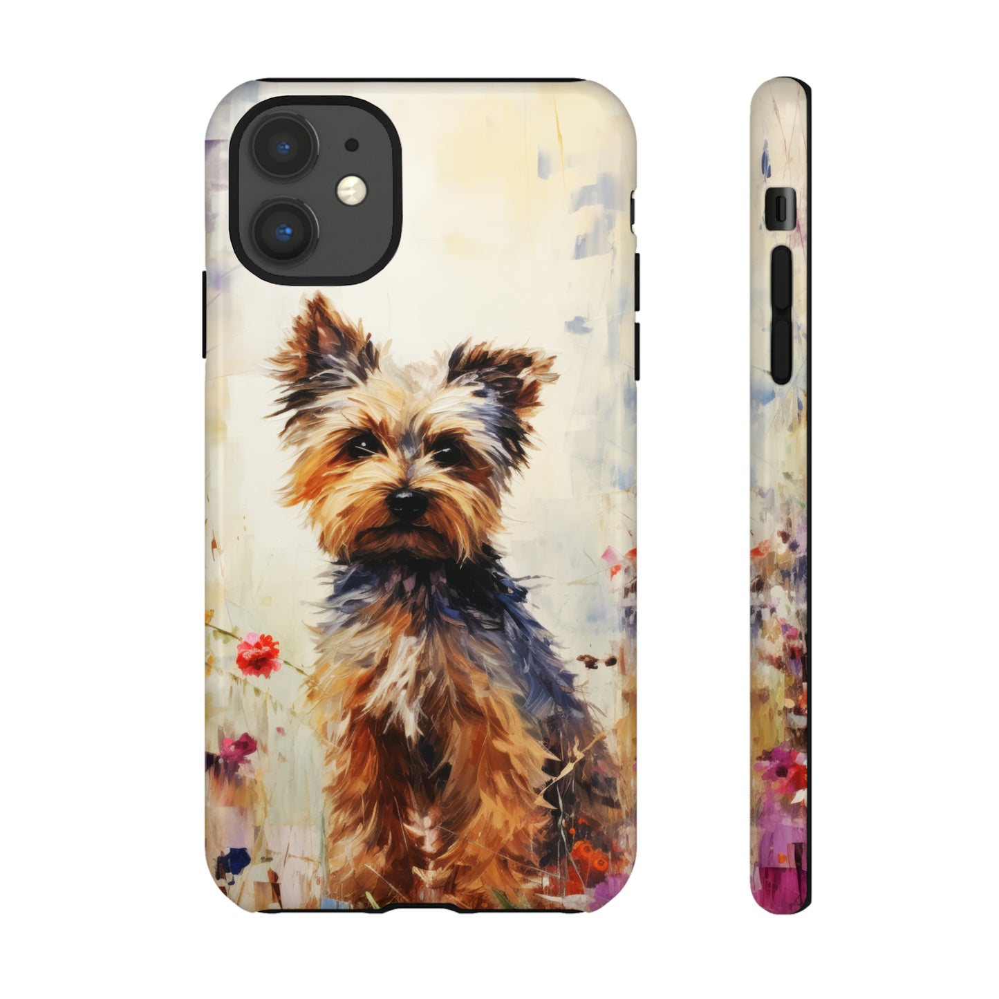 Yorkie in flowers Tough Cases