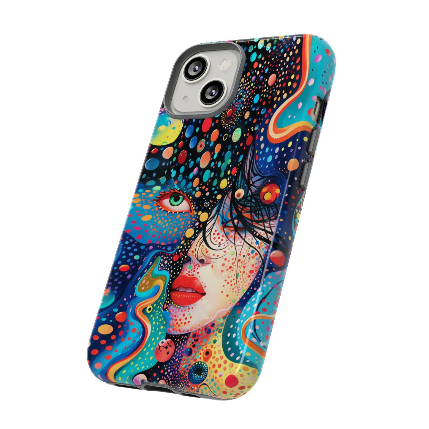 Phone Case, dream in color, Artistic design, Tough Case, Colorful whimsical flower design, iPhone 15, 14, 13, 12, 11, Samsung, Pixel