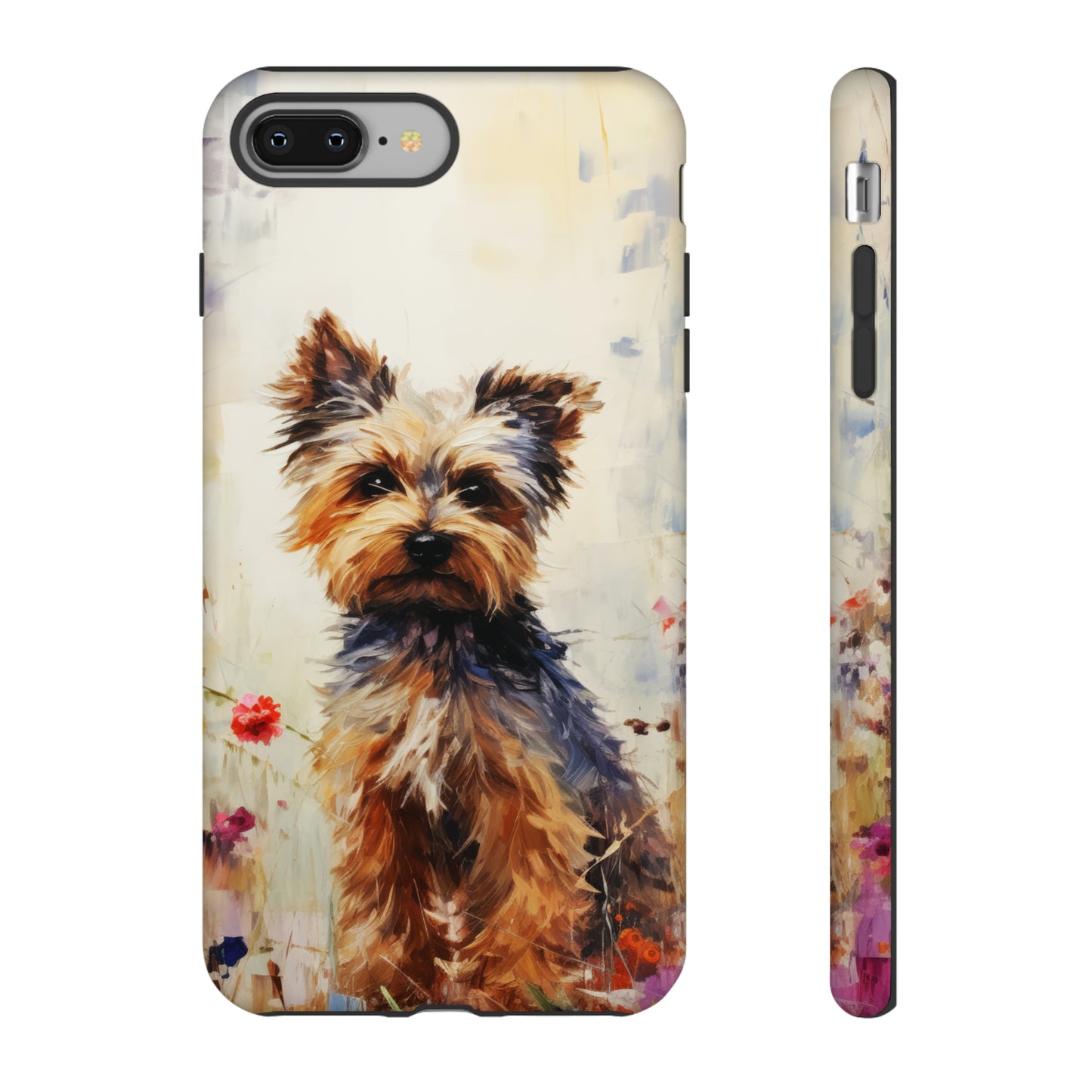 Yorkie in flowers Tough Cases