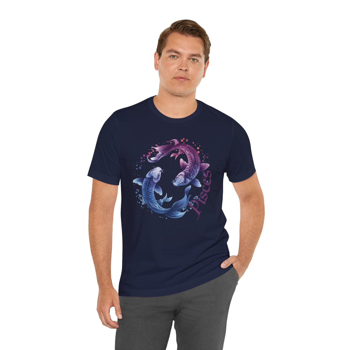 Pisces Artistic Zodiac Unisex Tee, Jersey Short Sleeve Tee, Your Perfect Everyday Favorite