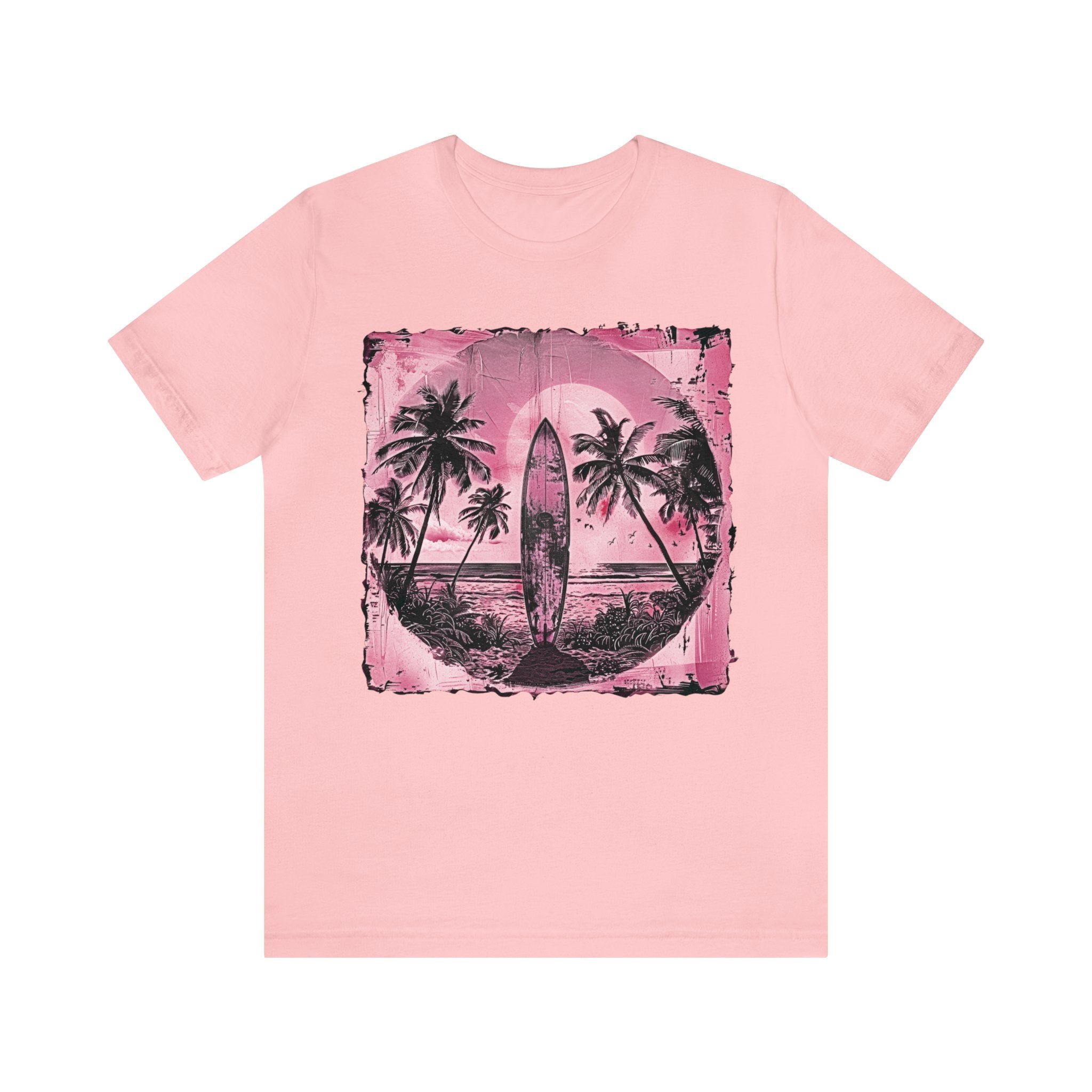 Pink vintage surfboard Unisex Jersey Short Sleeve Tee