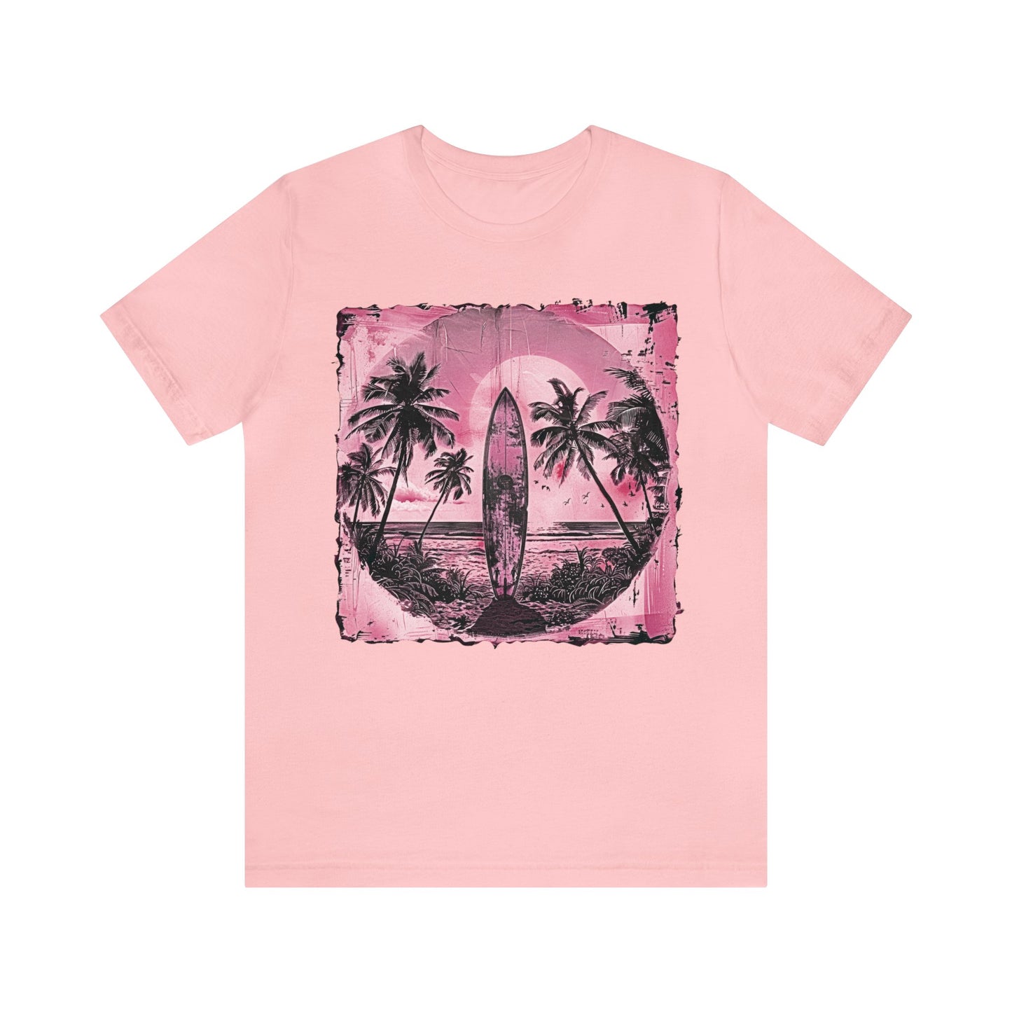 Pink vintage surfboard Unisex Jersey Short Sleeve Tee