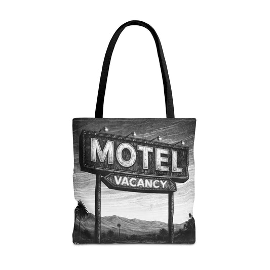 Retro Tote Bag — Vintage Palm Springs 'MOTEL VACANCY' Black & White Roadside Sign Tote, Desert  Vibes