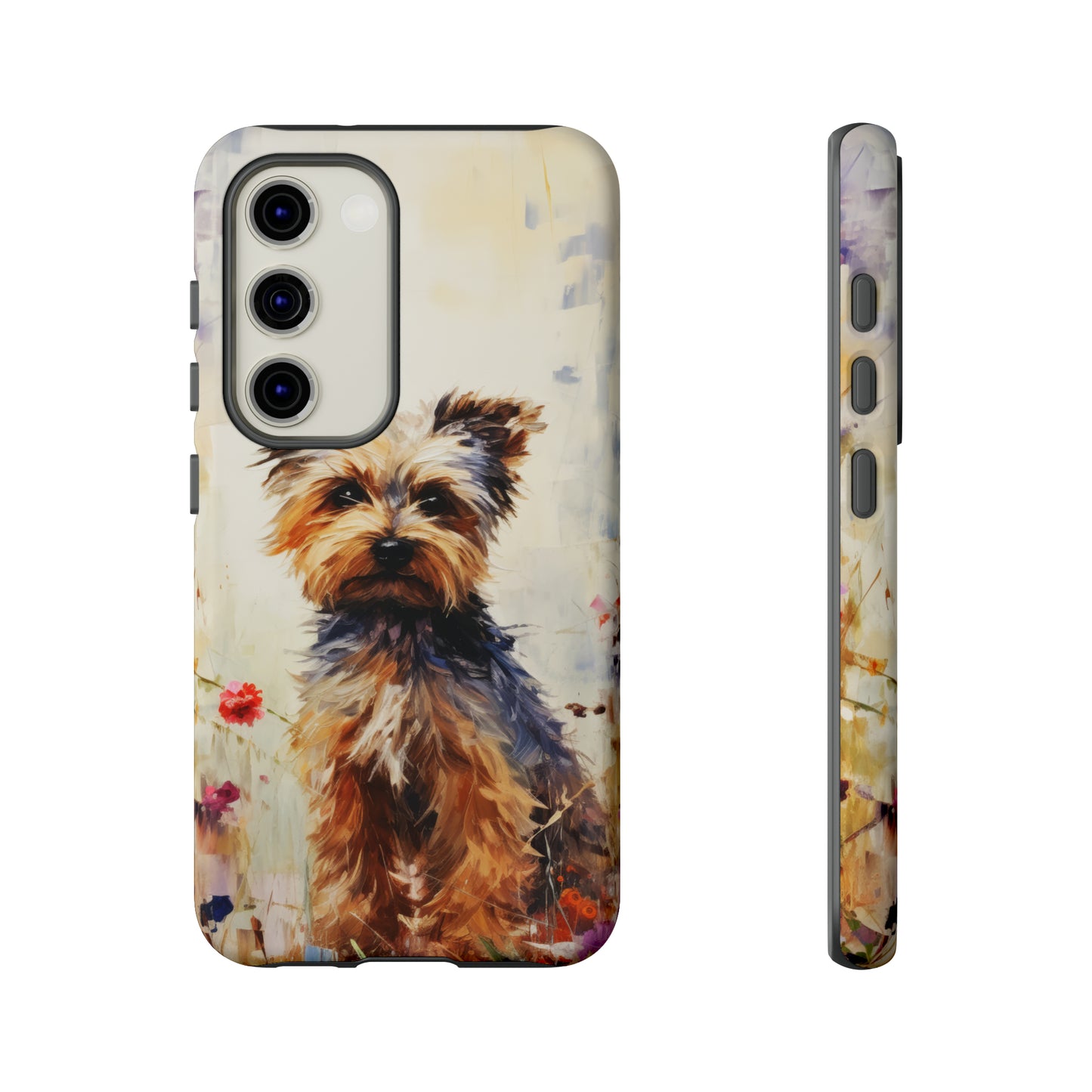 Yorkie in flowers Tough Cases