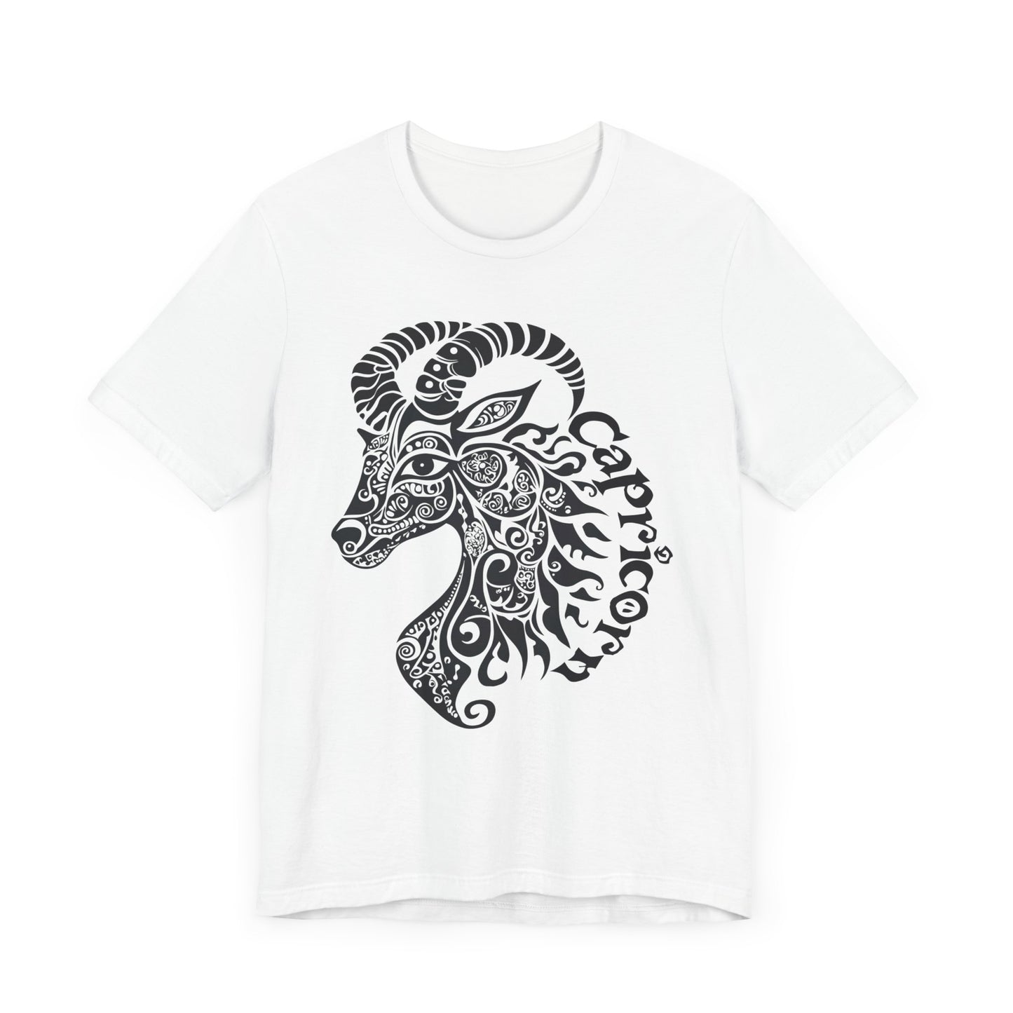 Capricorn with black graphic Unisex Jersey Short Sleeve Tee