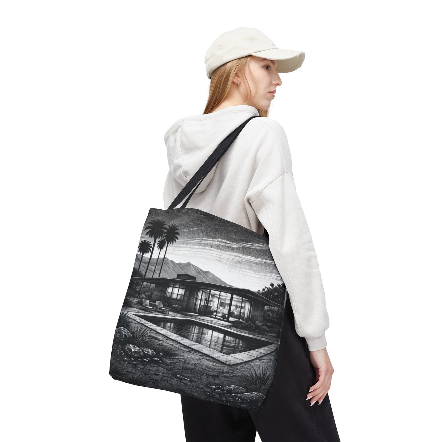 Midcentury Modern Palm Springs Pool House Tote, Palm Spring vintage vibe, midcentury modern tote