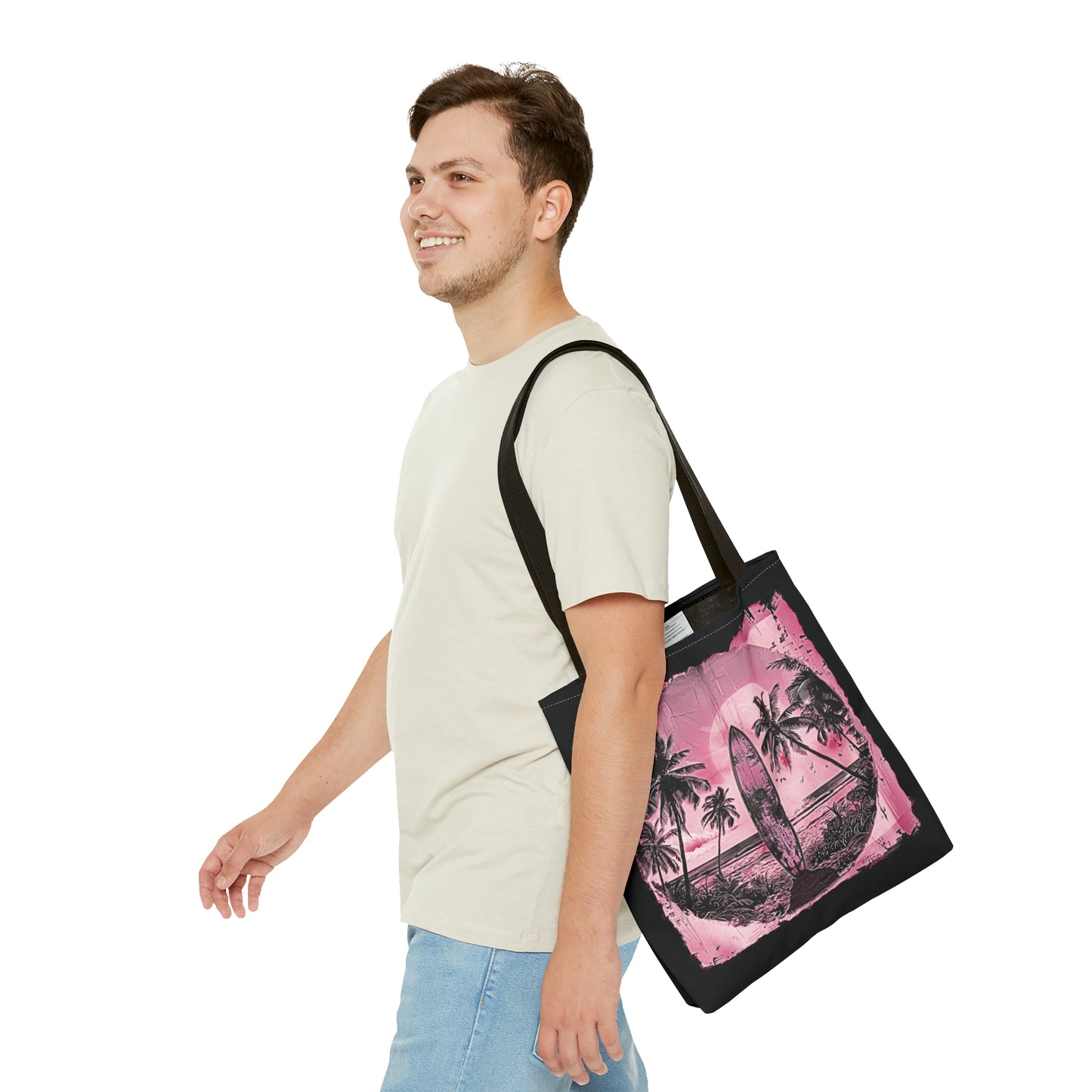 Pink Vintage surfboard Tote Bag (AOP)