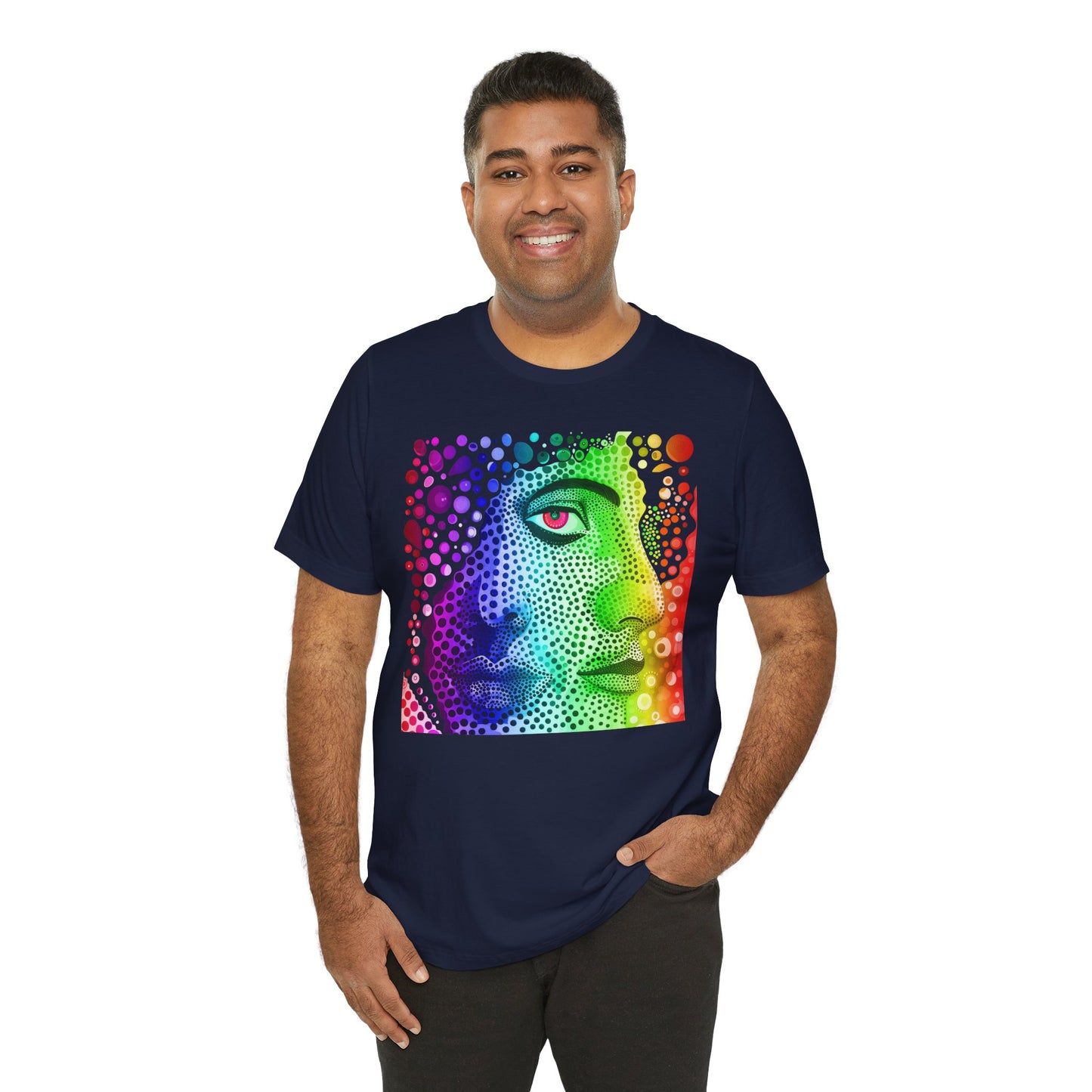 Two faced rainbow Unisex Jersey Short Sleeve Tee