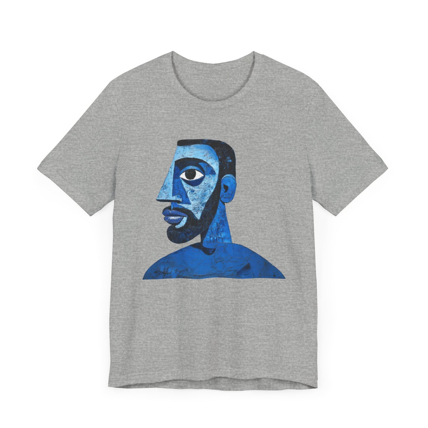 Abstract Artistic Blue Portrait Unisex Jersey Tee