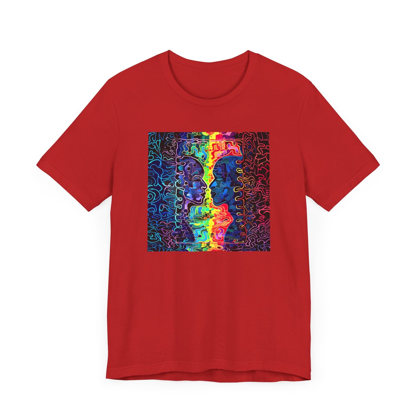 Rainbow puzzel man Unisex Jersey Short Sleeve Tee