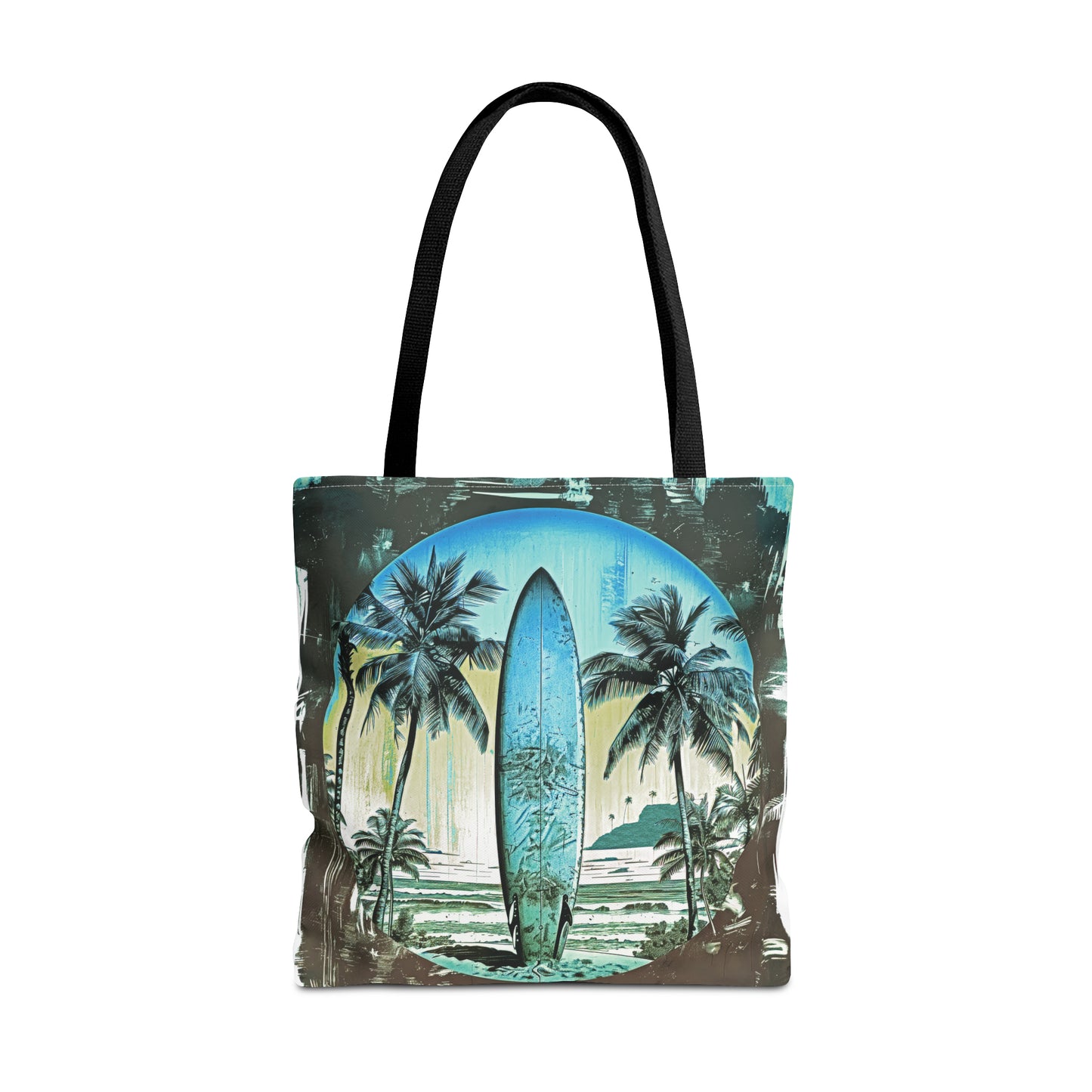 Blue surfboard Tote Bag (AOP)