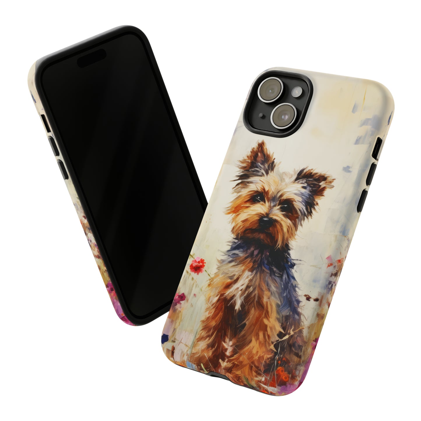 Yorkie in flowers Tough Cases