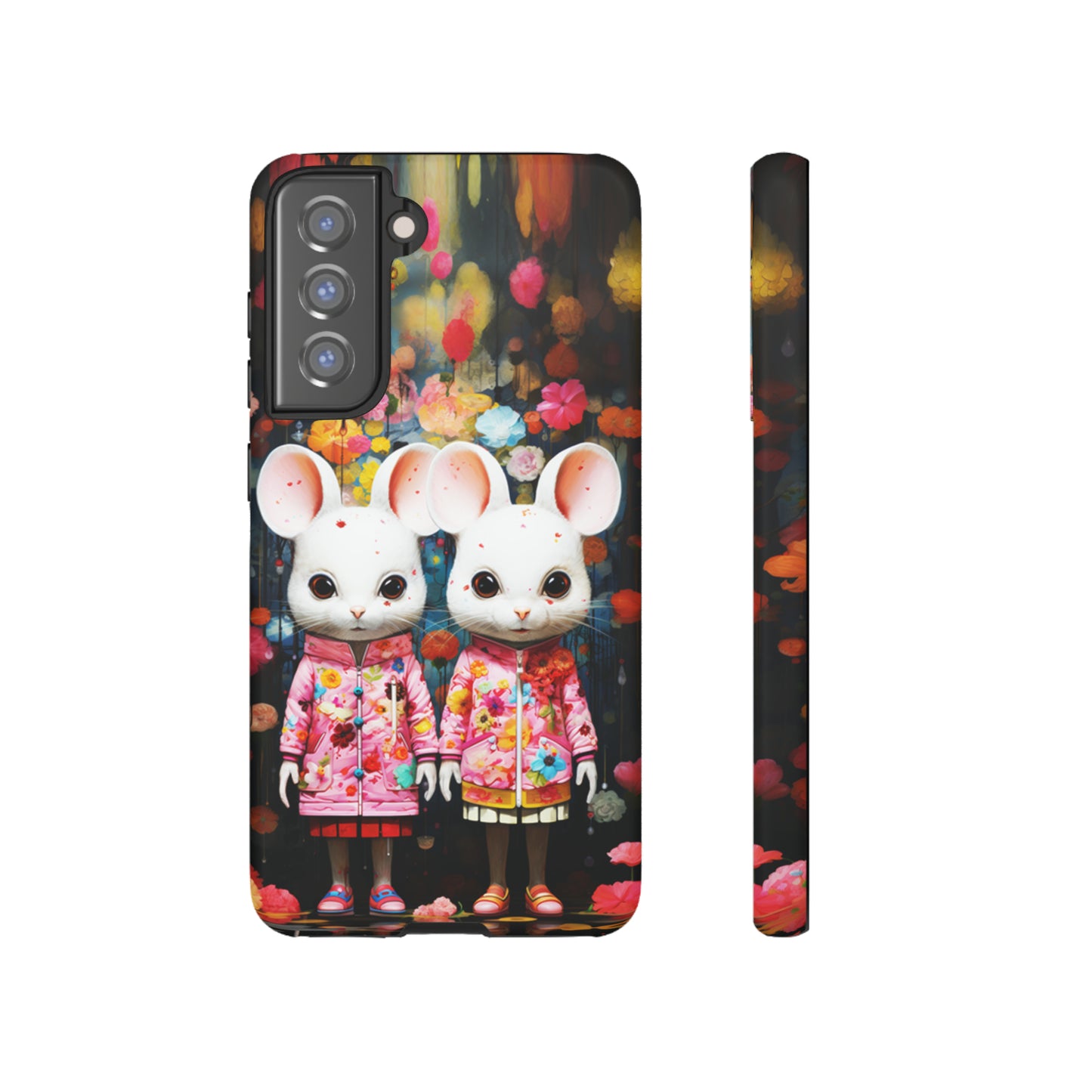 Two mice and flowers Tough Cases