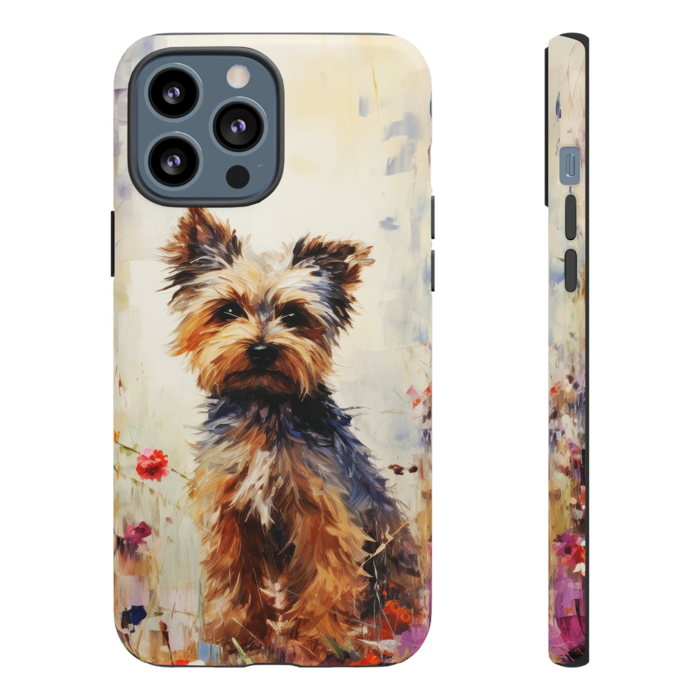 Yorkie in flowers Tough Cases
