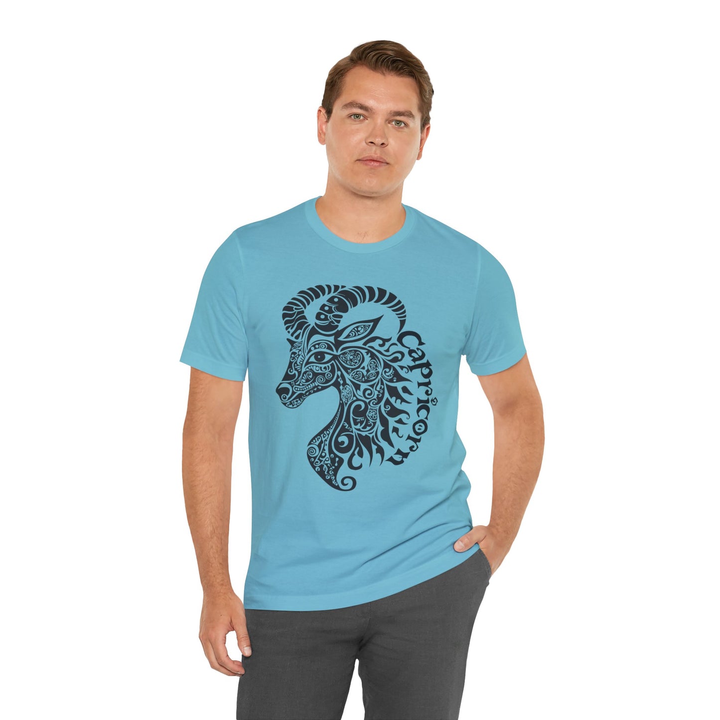 Capricorn with black graphic Unisex Jersey Short Sleeve Tee