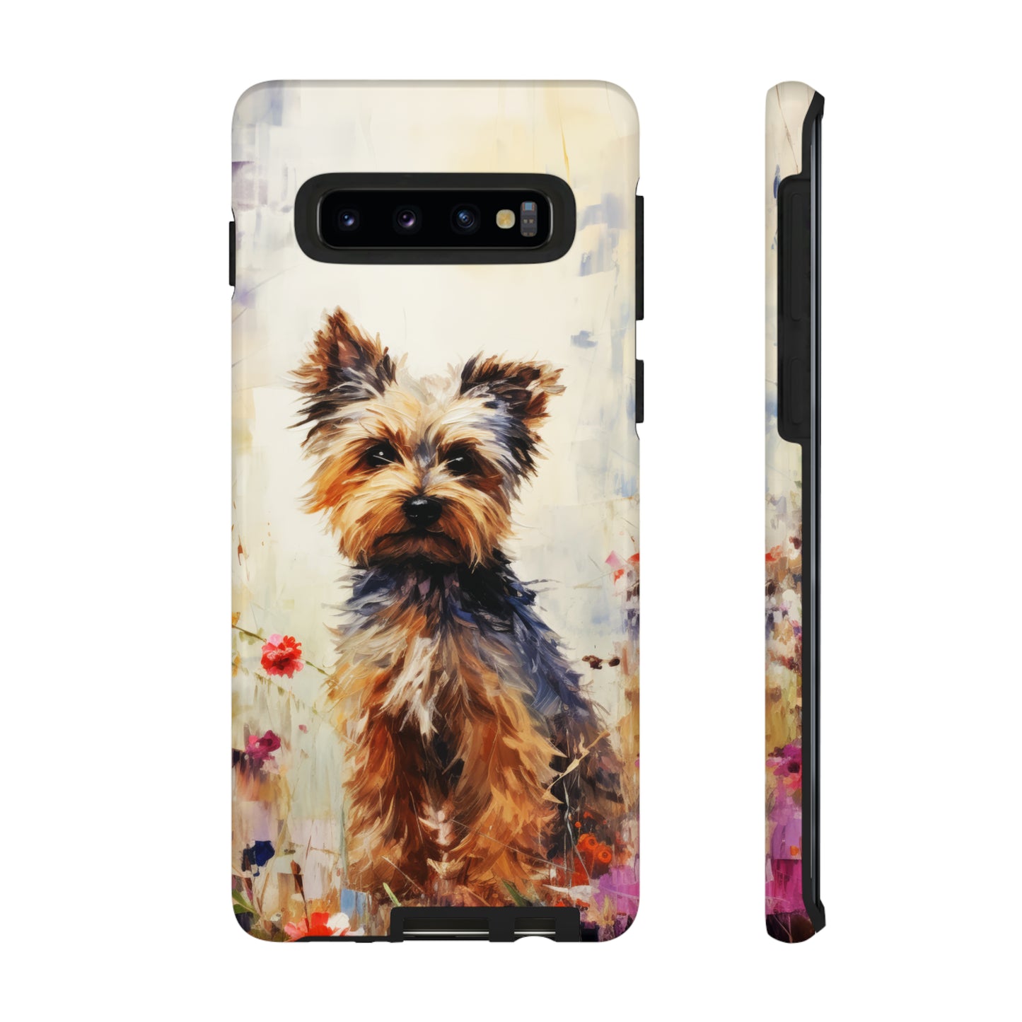Yorkie in flowers Tough Cases