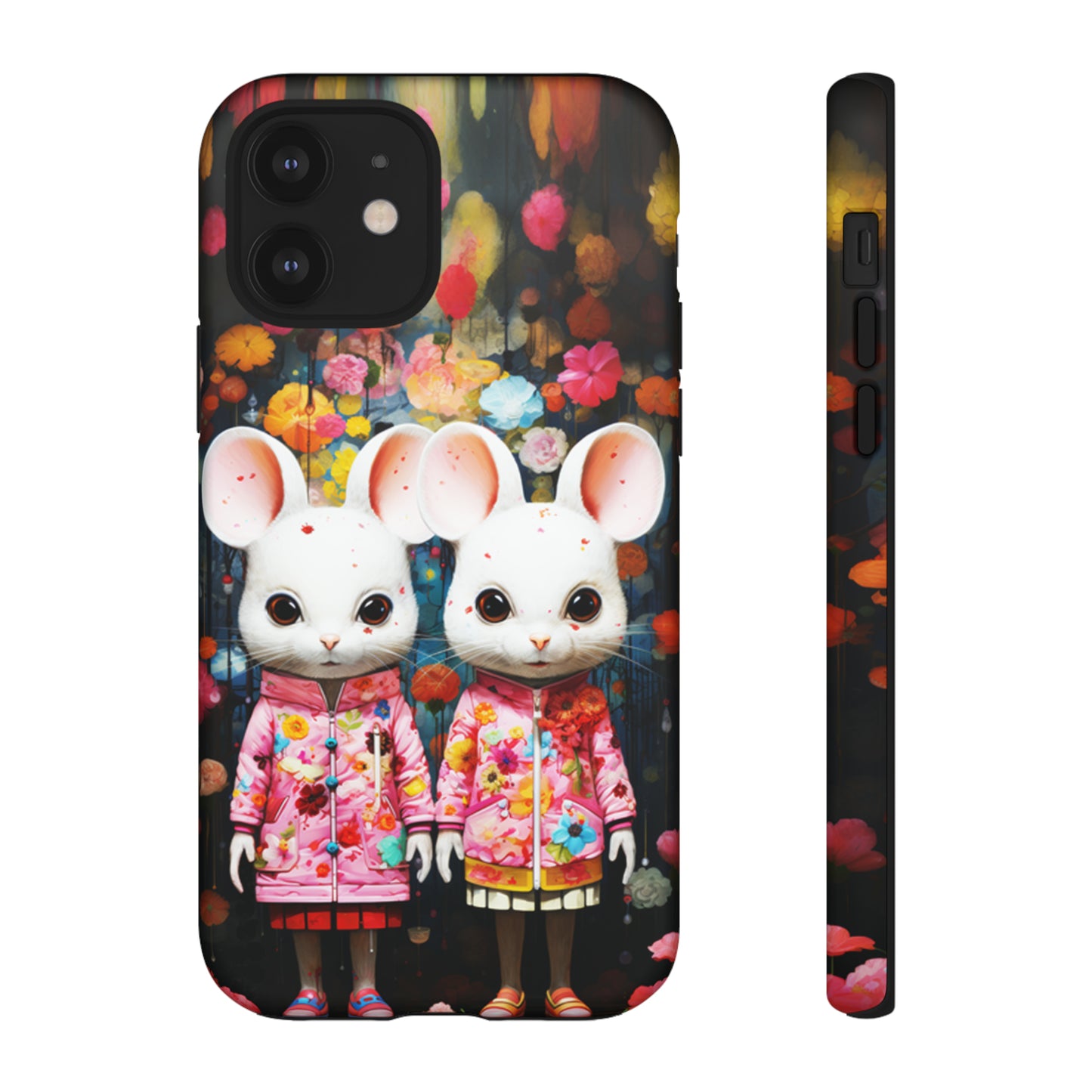 Two mice and flowers Tough Cases