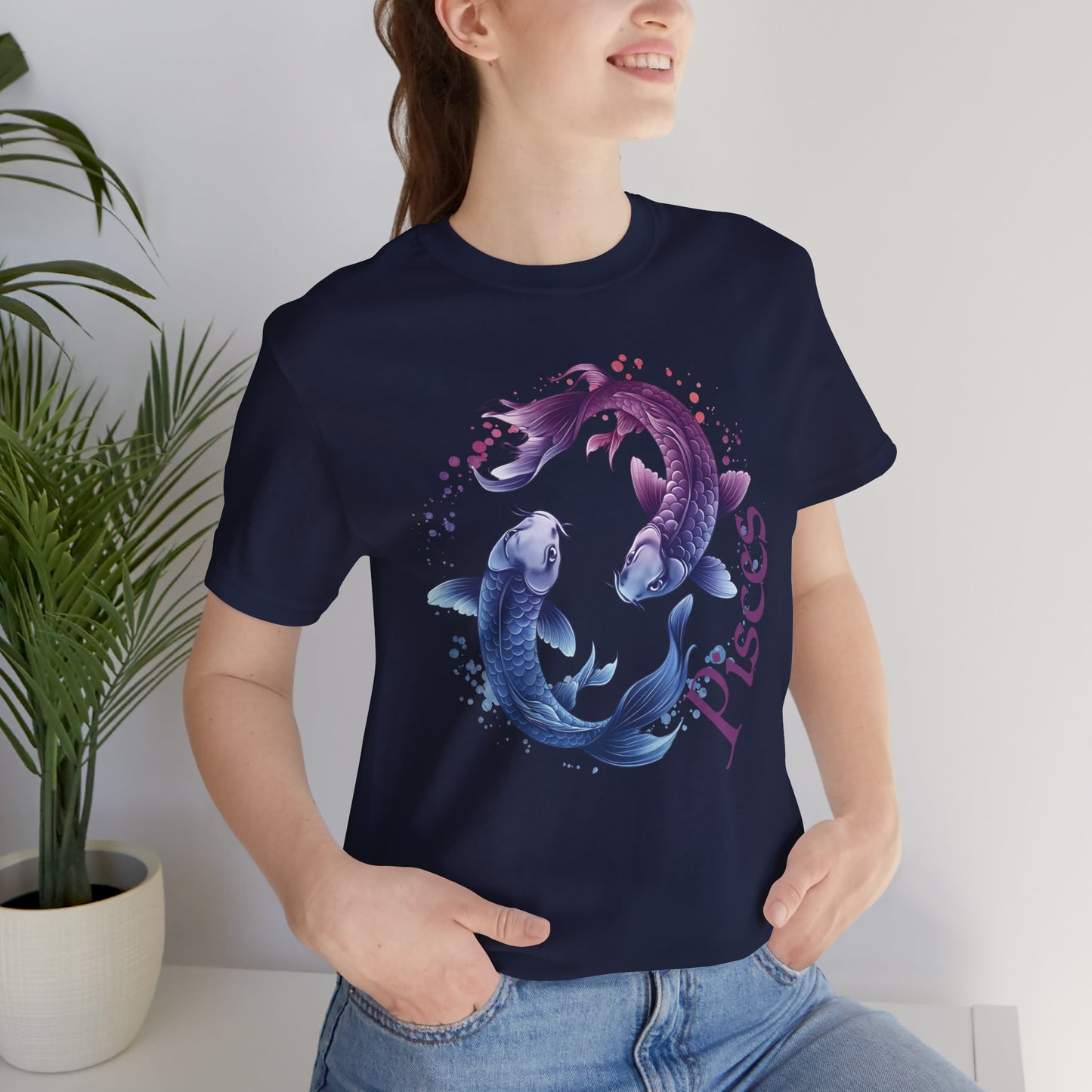 Pisces Artistic Zodiac Unisex Tee, Jersey Short Sleeve Tee, Your Perfect Everyday Favorite