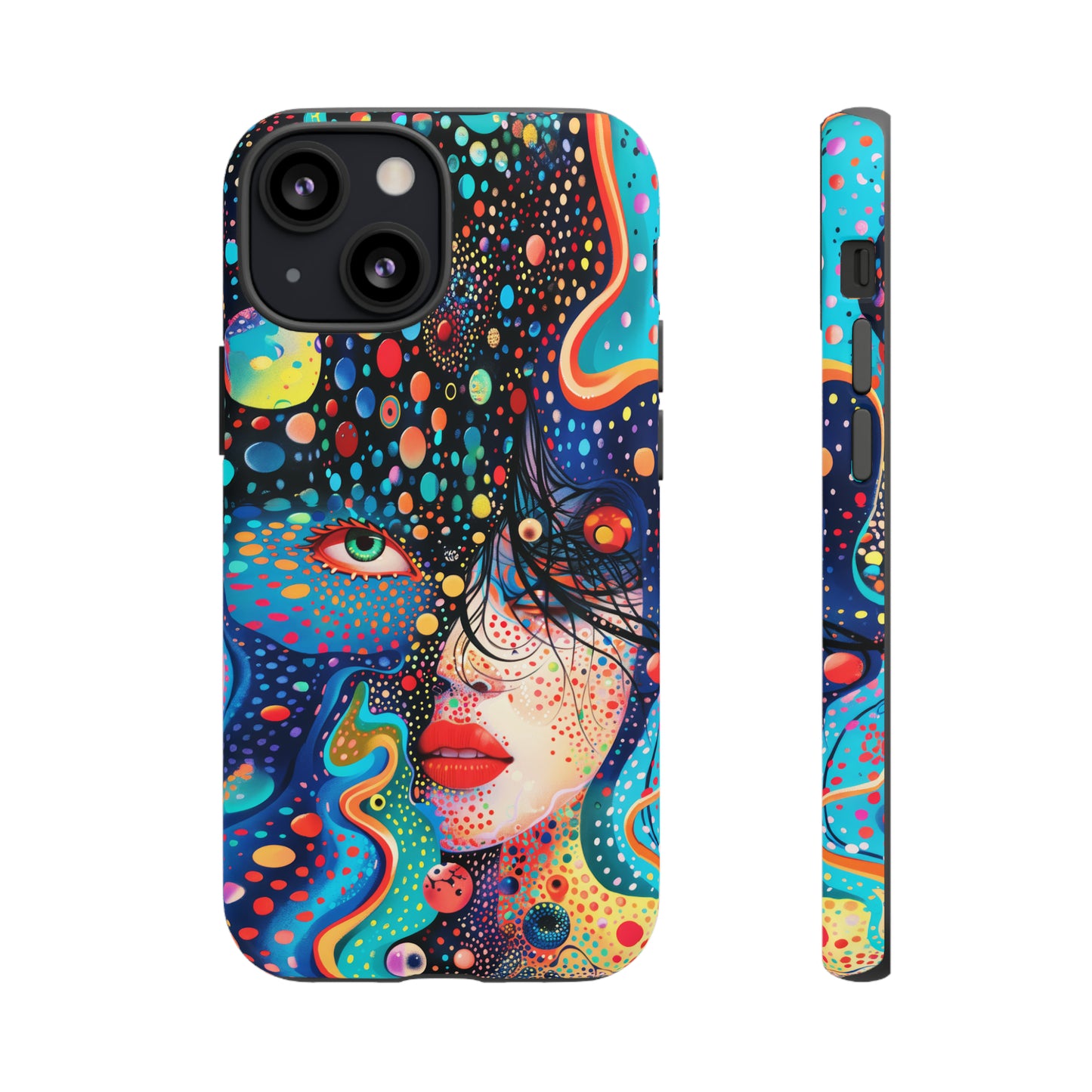 Phone Case, dream in color, Artistic design, Tough Case, Colorful whimsical flower design, iPhone 15, 14, 13, 12, 11, Samsung, Pixel