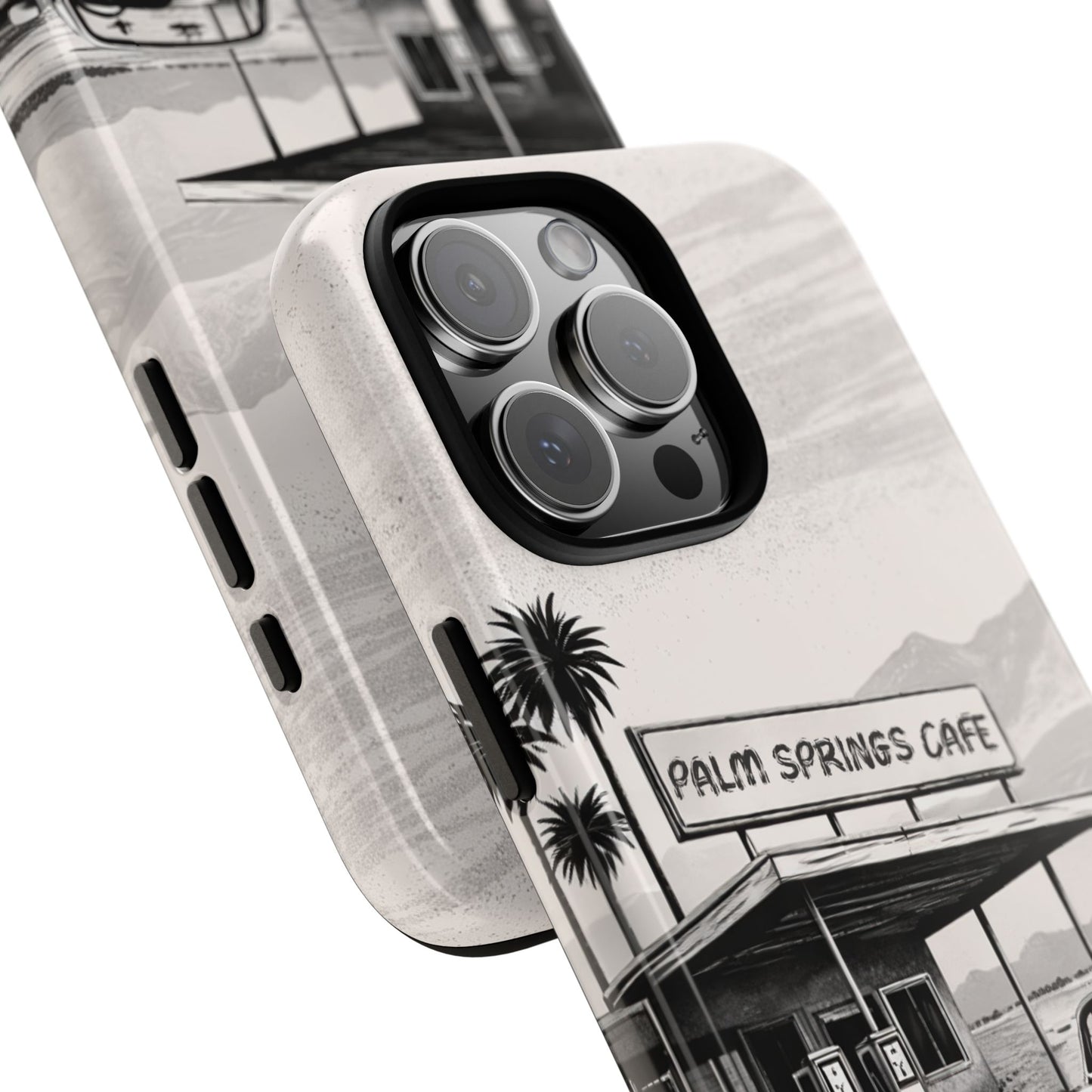 Vintage Palm Springs Cafe Phone Case – Retro Convertible Roadtrip Design