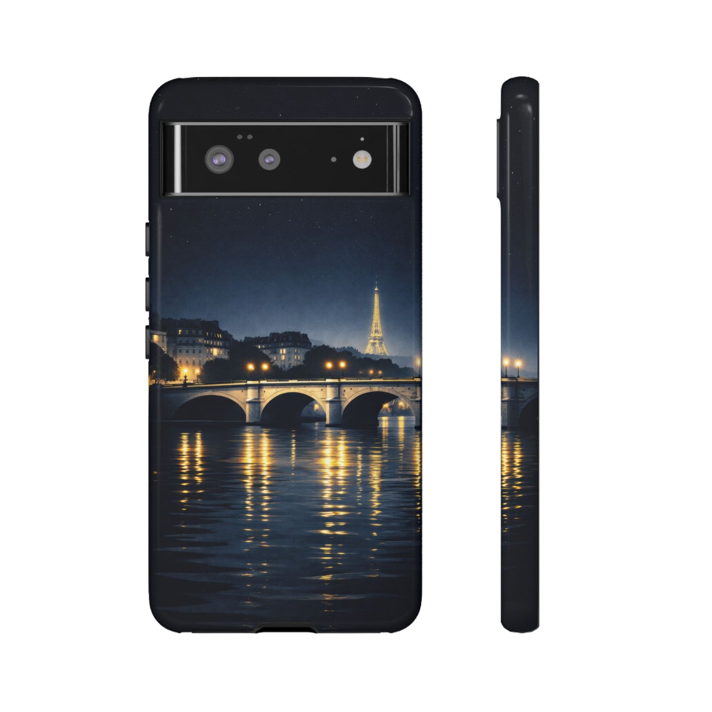 Paris Night Skyline Tough Phone Case — Eiffel Tower Reflections