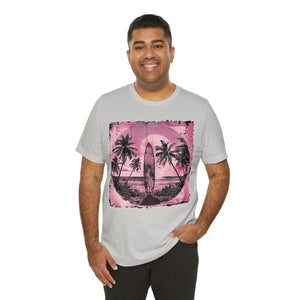 Pink vintage surfboard Unisex Jersey Short Sleeve Tee